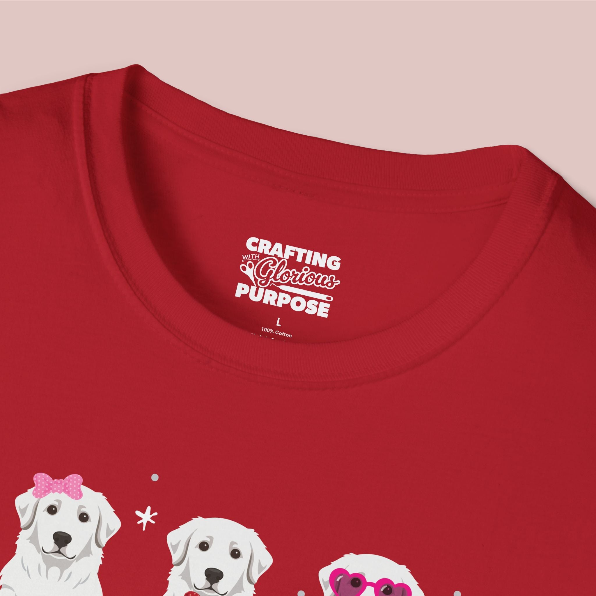 I Woof You Cute Great Pyrenees Trio Dog Tee — Valentine's T-Shirt