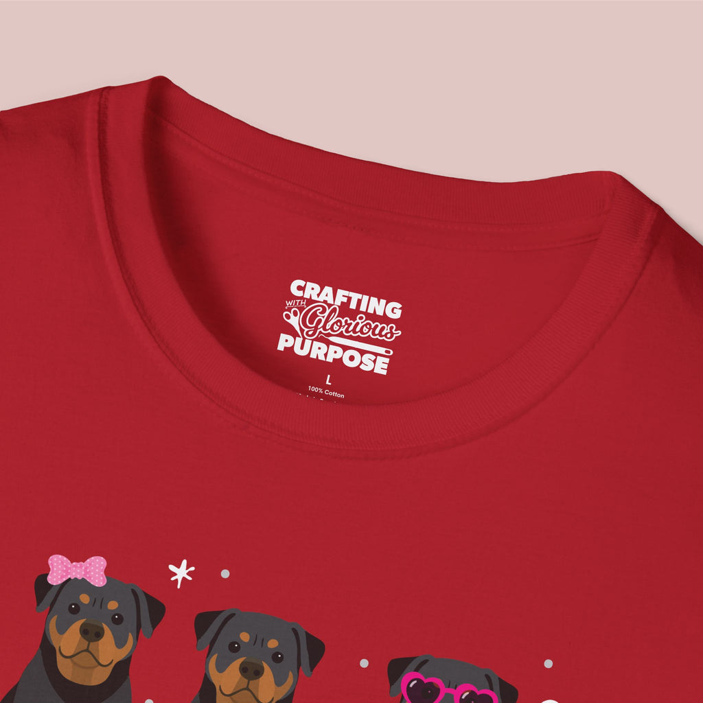 I Woof You Cute Rottweiler Trio Dog Tee — Valentine's T-Shirt
