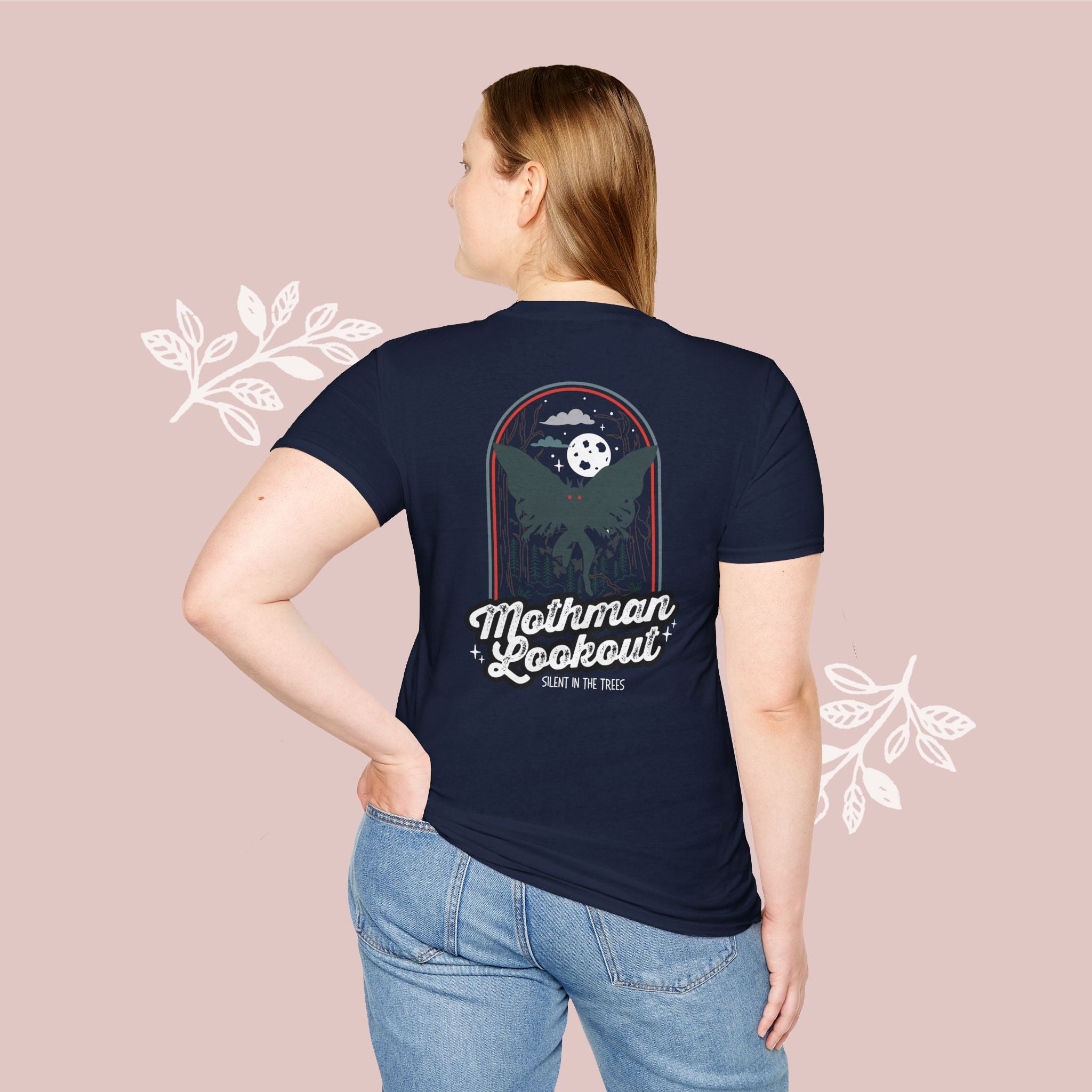 Mothman Lookout — "Mothman Lookout: Silent In The Trees" Retro Graphic T-Shirt