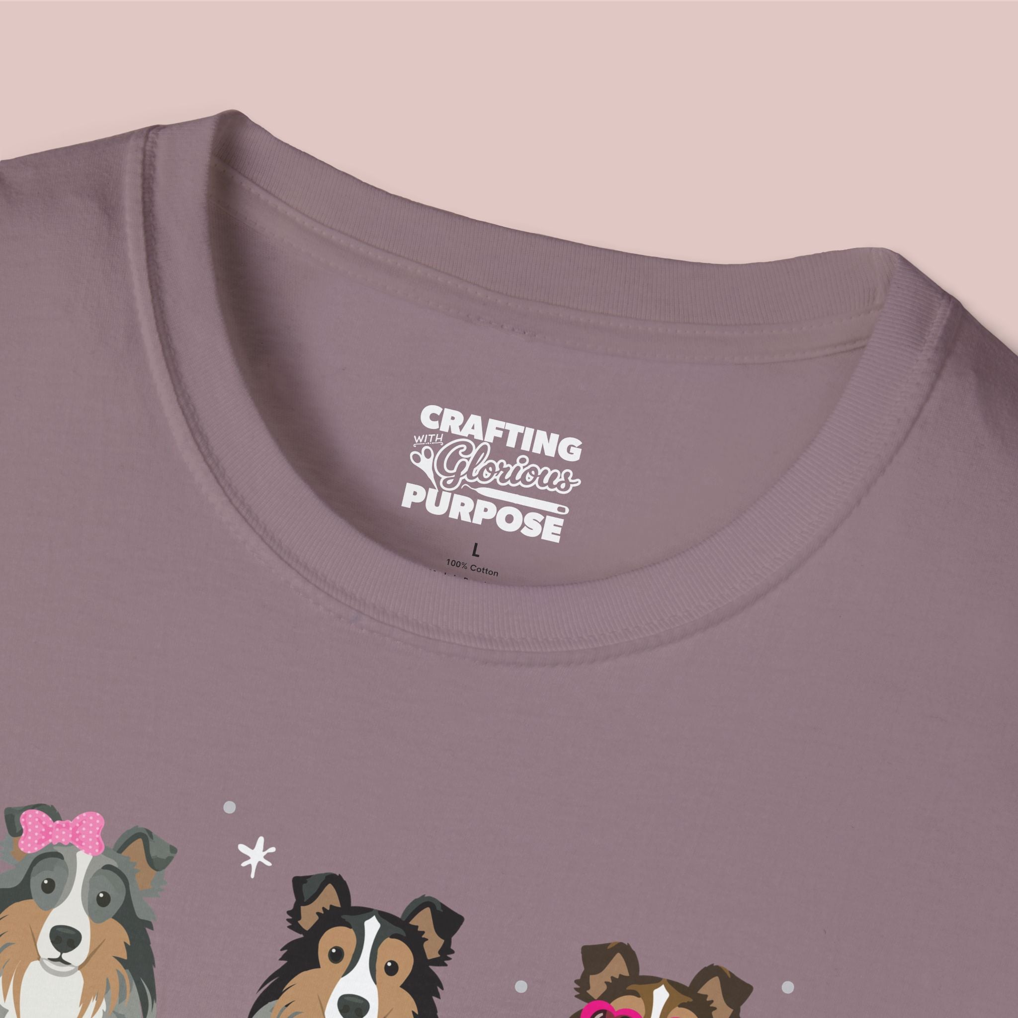 I Woof You Cute Shetland Sheepdog Trio Dog Tee — Valentine's T-Shirt