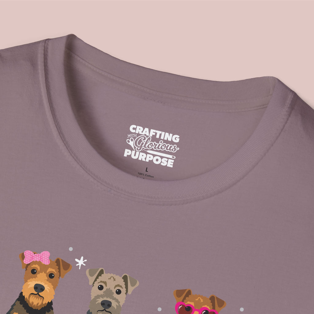 I Woof You Cute Airedale Terrier Trio Dog Tee — Valentine's T-Shirt