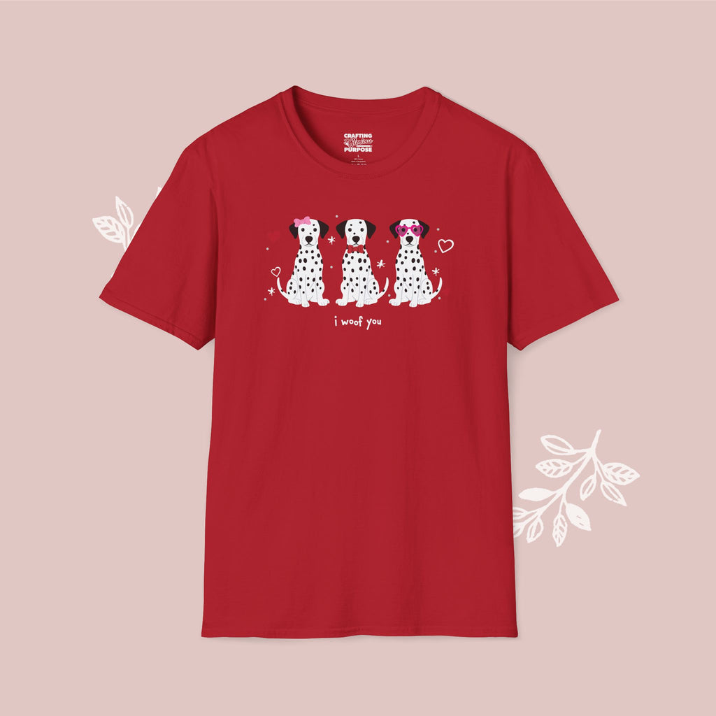 I Woof You Cute Dalmatian Trio Dog Tee — Valentine's T-Shirt
