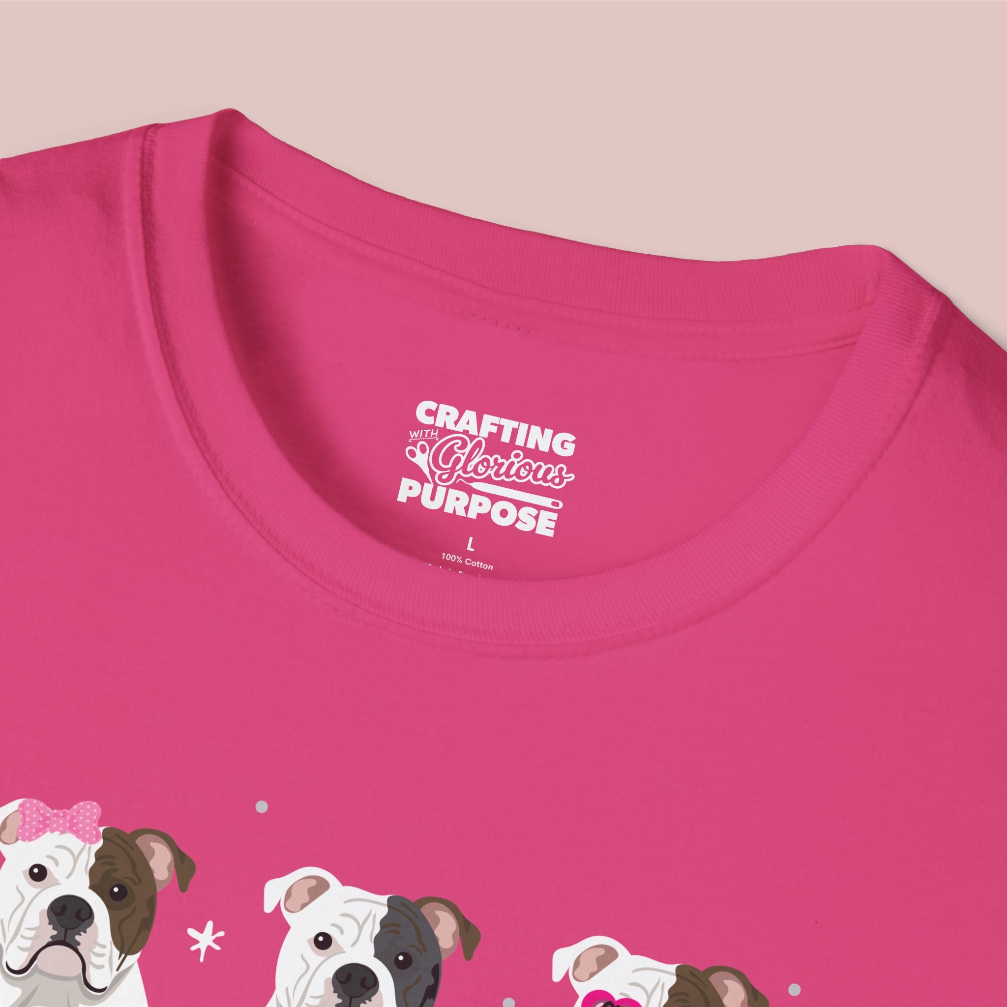 I Woof You Cute American Bulldog Trio Dog Tee — Valentine's T-Shirt