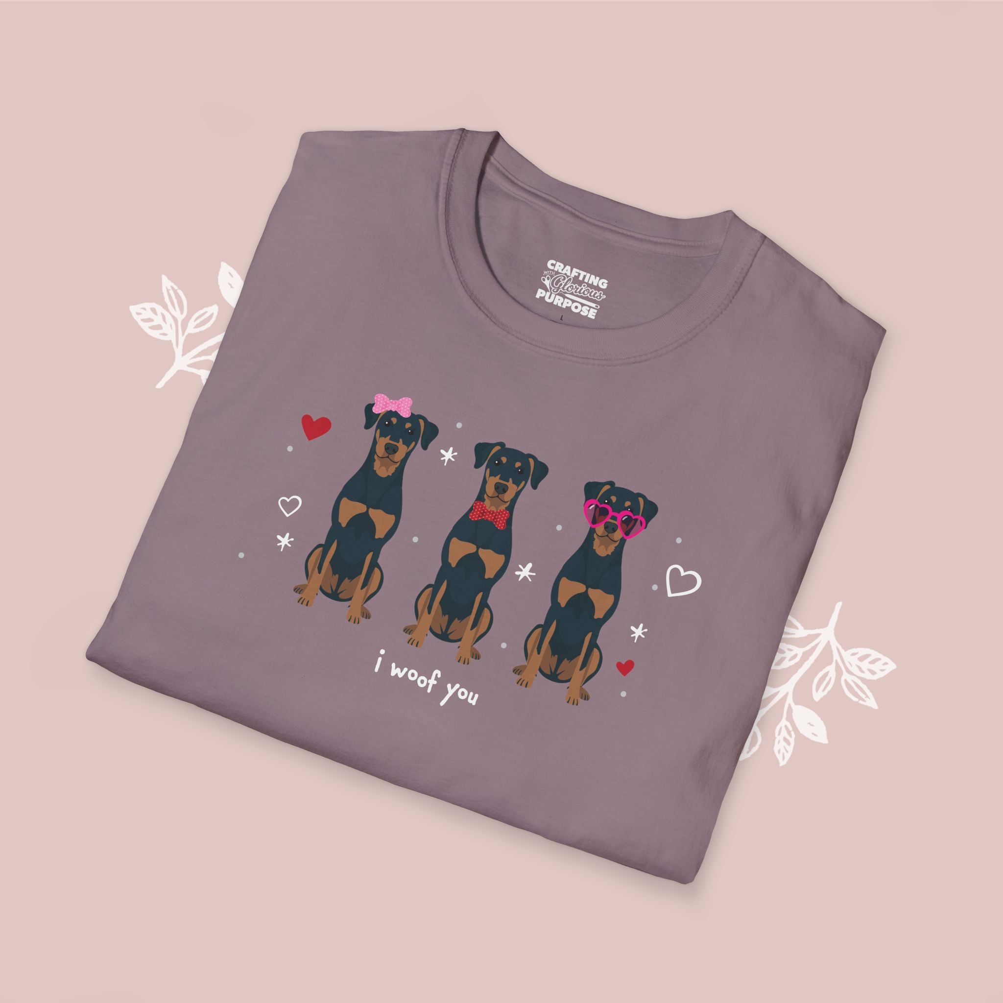 I Woof You Cute Beauceron Trio Dog Tee — Valentine's T-Shirt
