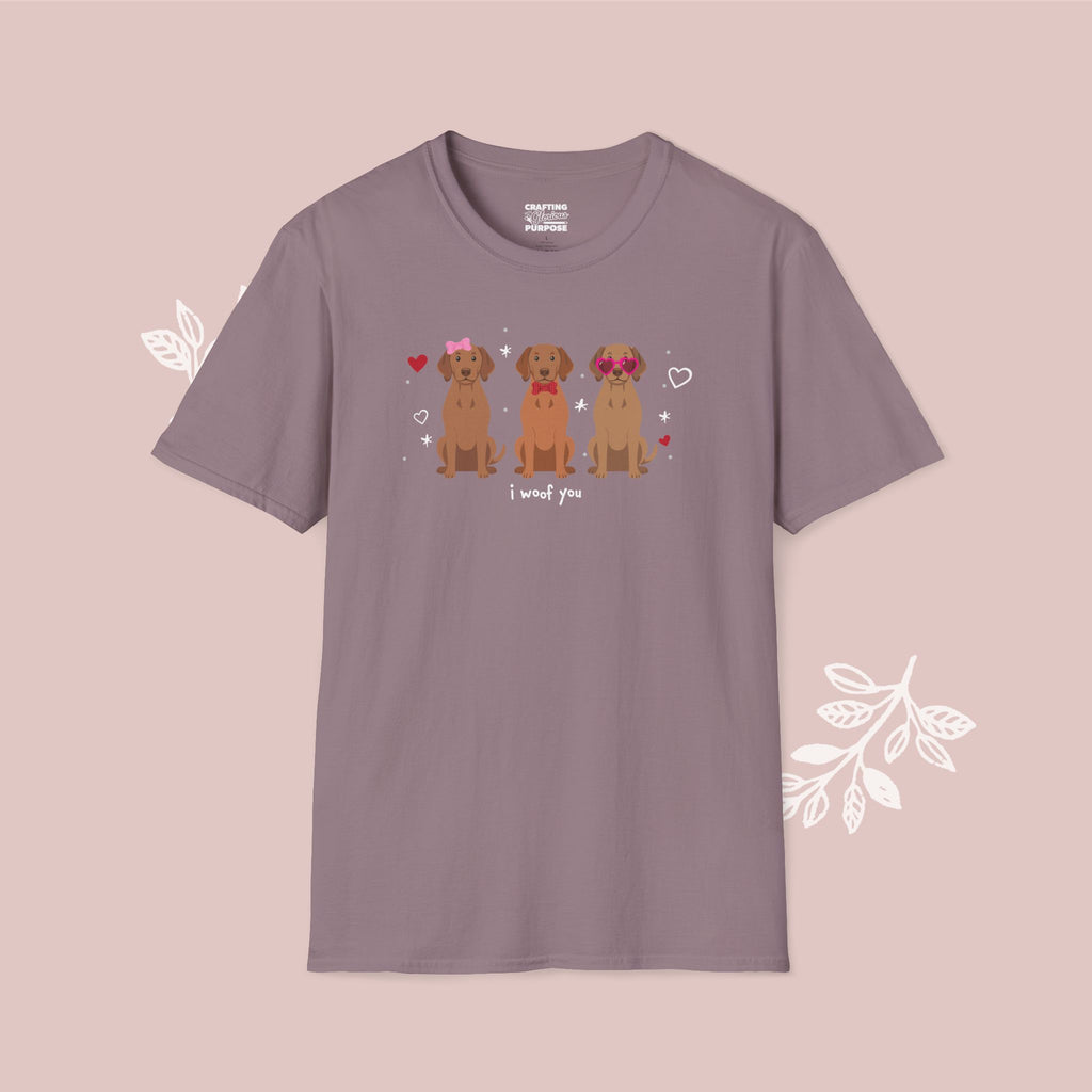 I Woof You Cute Vizsla Trio Dog Tee — Valentine's T-Shirt