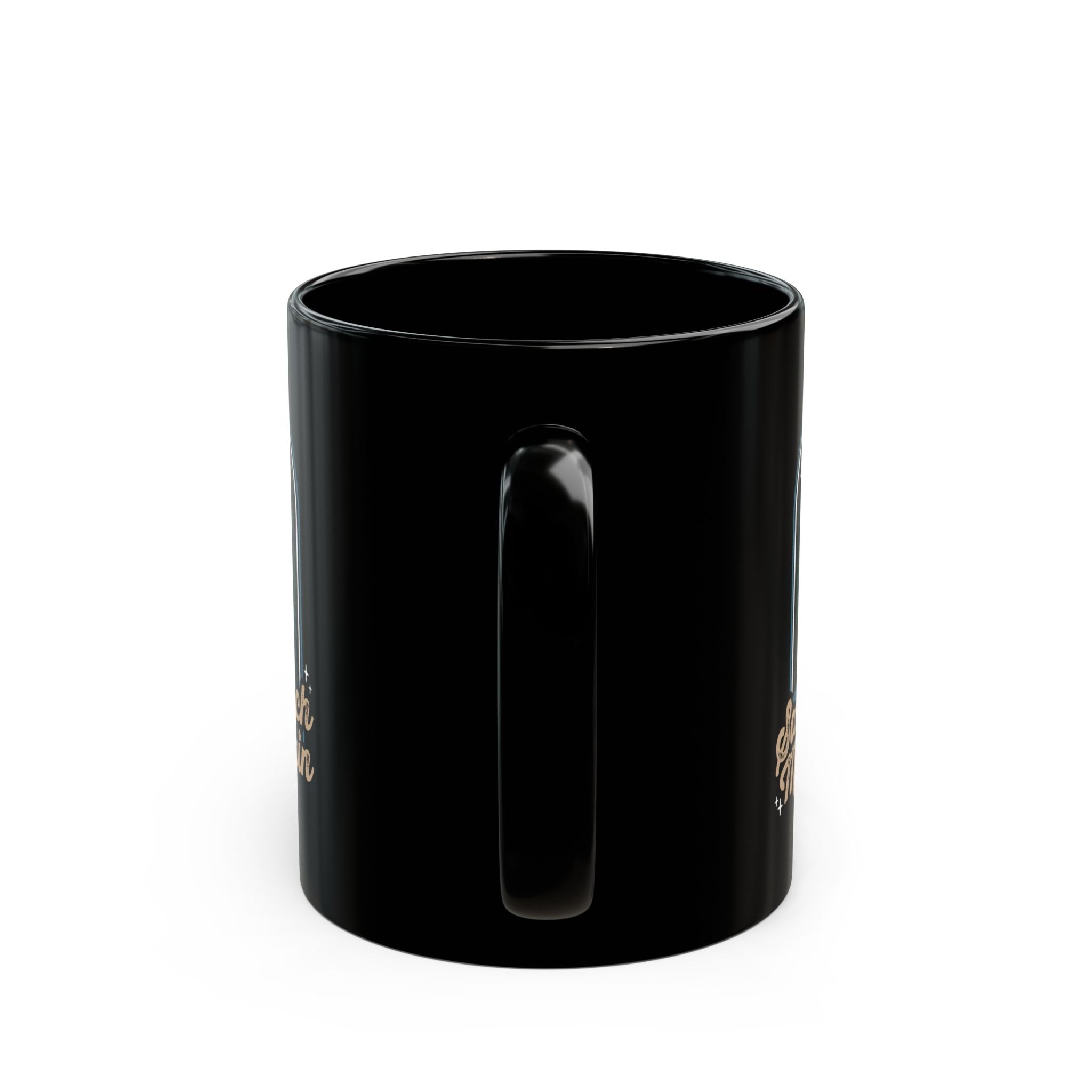 Sasquatch Mountain Black Mug — 'You're Not Alone' Retro Design