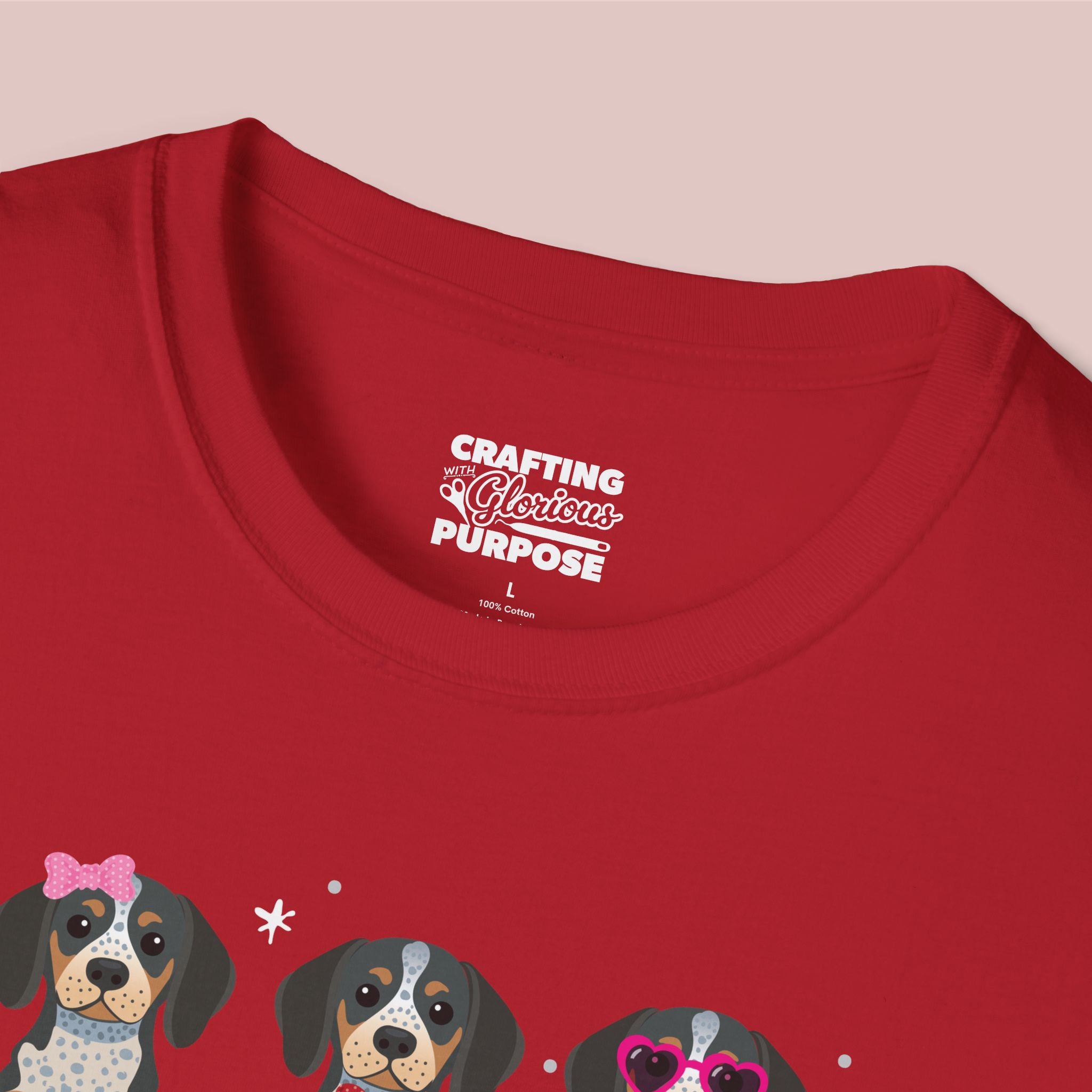 I Woof You Cute Bluetick Coonhound Trio Dog Tee — Valentine's T-Shirt