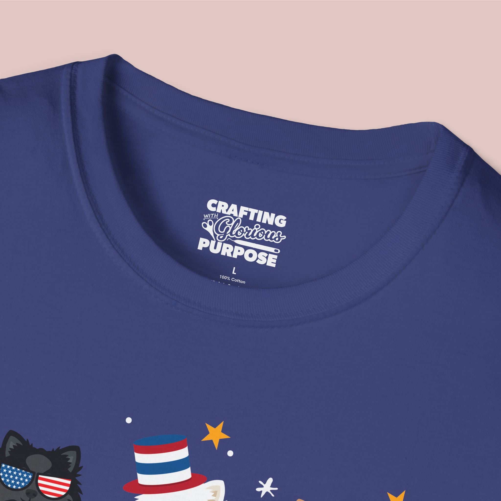 Pomeranian Patriotic Dog Trio T-Shirt — 'Red, White & Woof' Cute America Graphic Tee