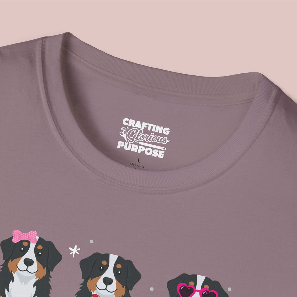 I Woof You Cute Bernese Trio Dog Tee — Valentine's T-Shirt