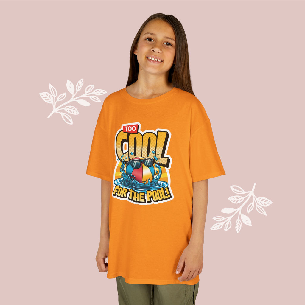 Kids Tee — "Too Cool for the Pool" Retro Pool Float Graphic