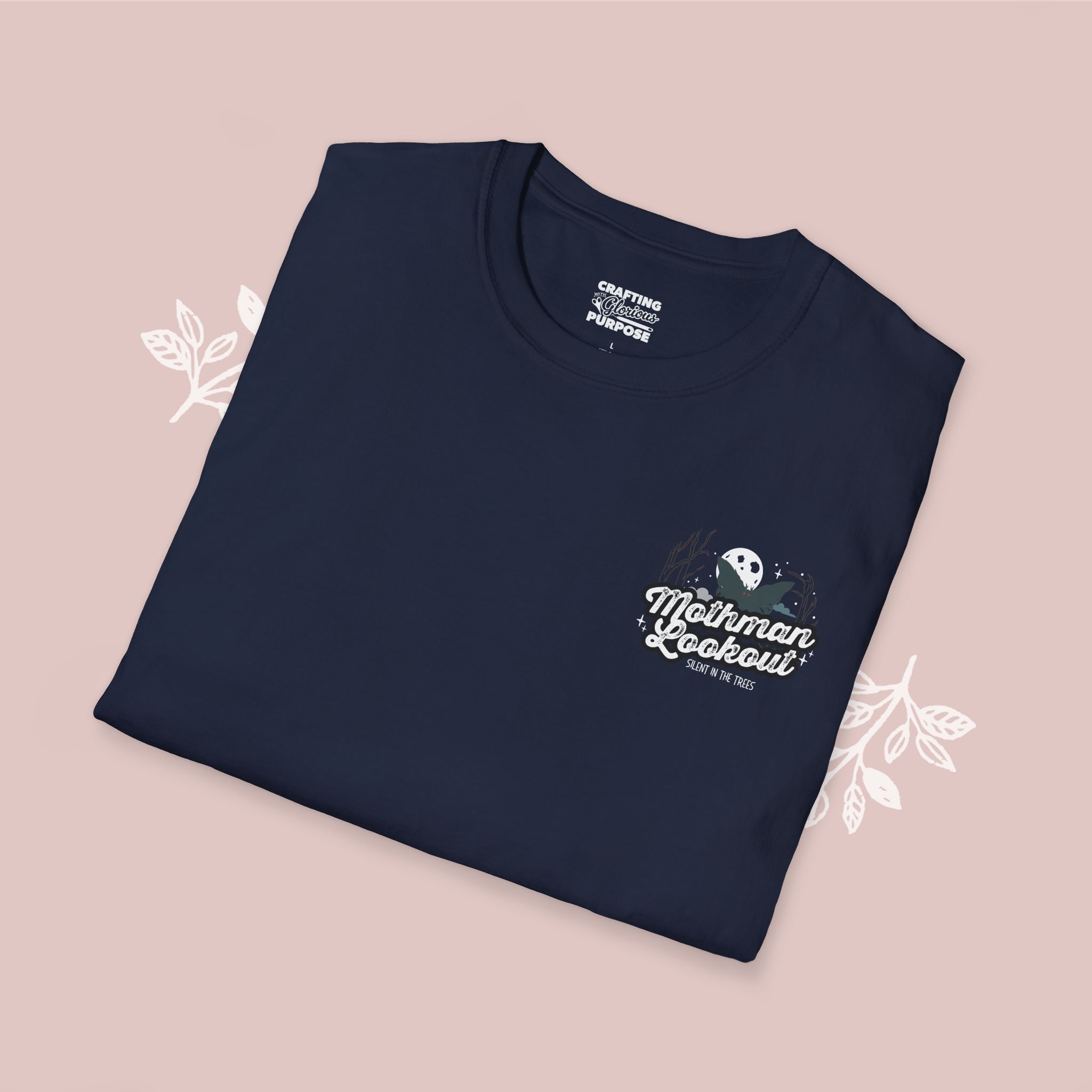 Mothman Lookout — "Mothman Lookout: Silent In The Trees" Retro Graphic T-Shirt
