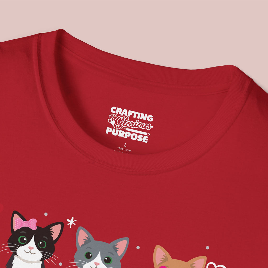 I Meow You Cute Tuxedo Short Haired Trio Cat Tee — Valentine's T-Shirt