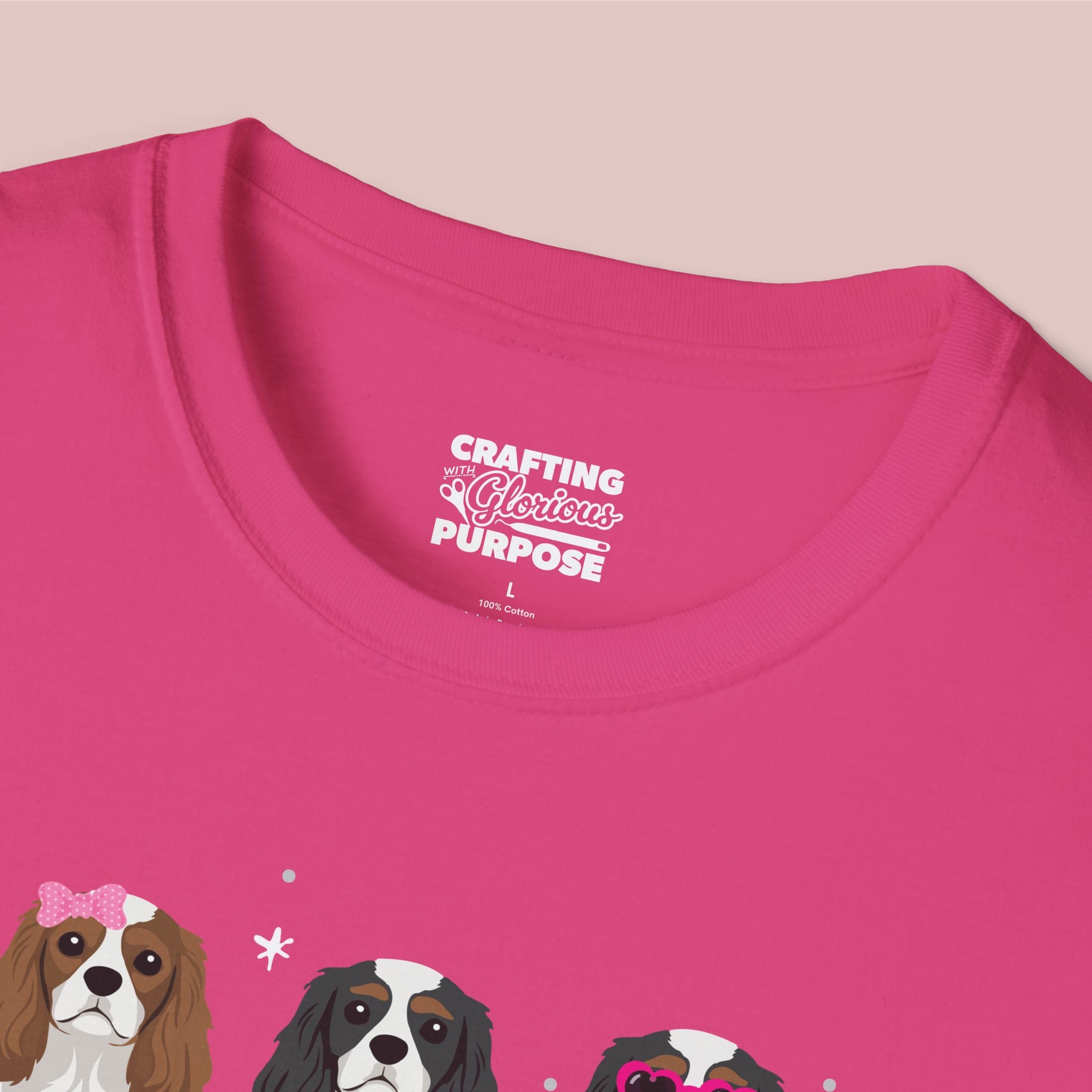 I Woof You Cute Cavalier King Charles Trio Dog Tee — Valentine's T-Shirt