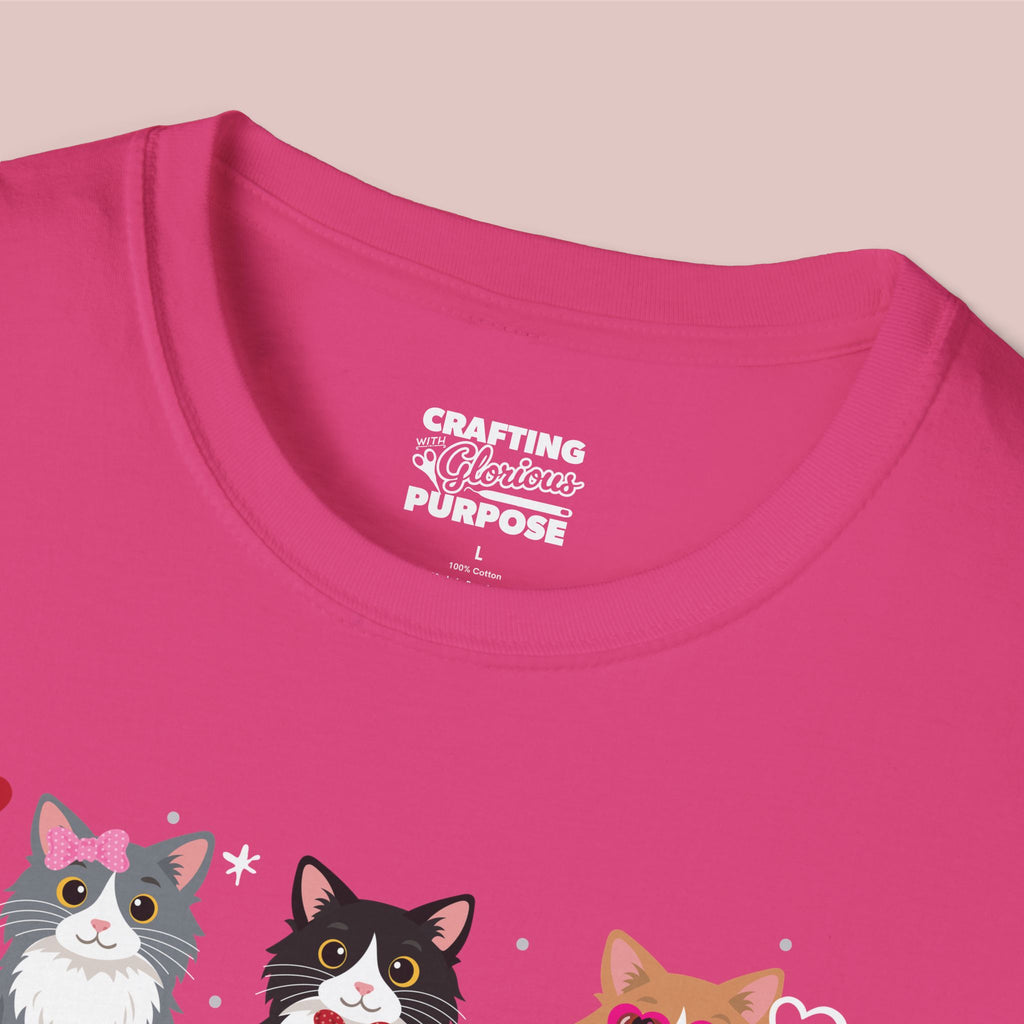 I Meow You Cute Tuxedo Long Haired Trio Cat Tee — Valentine's T-Shirt