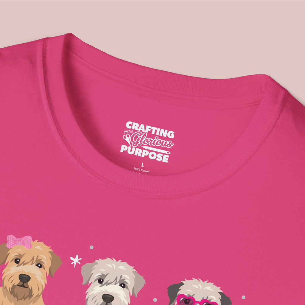 I Woof You Cute Wheaten Terrier Trio Dog Tee — Valentine's T-Shirt