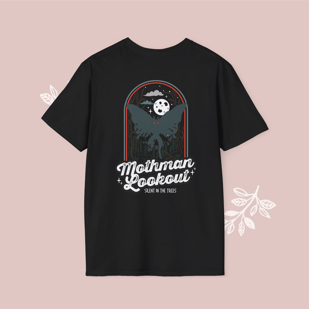 Mothman Lookout — "Mothman Lookout: Silent In The Trees" Retro Graphic T-Shirt