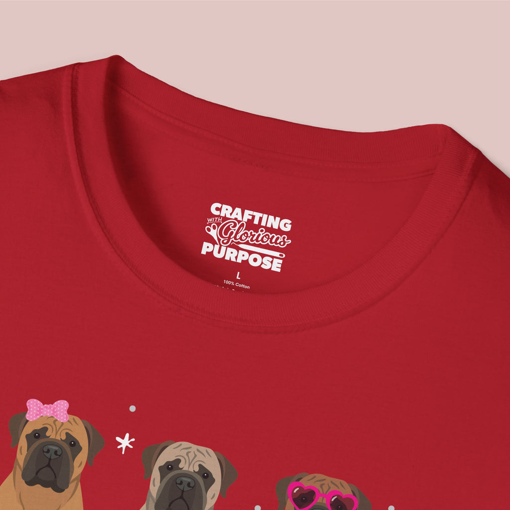 I Woof You Cute Bullmastiff Trio Dog Tee — Valentine's T-Shirt