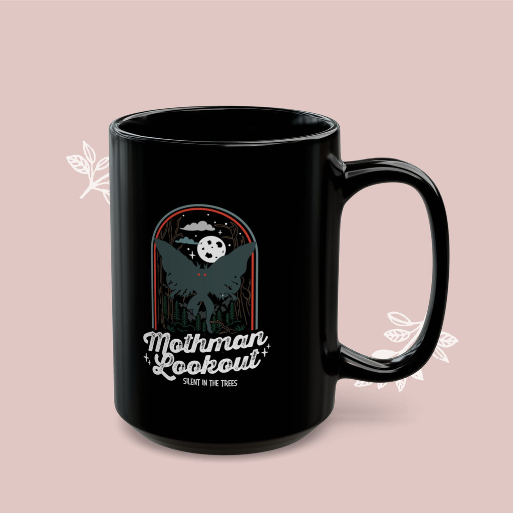 Mothman Coffee Mug — "Mothman Lookout" Retro Design