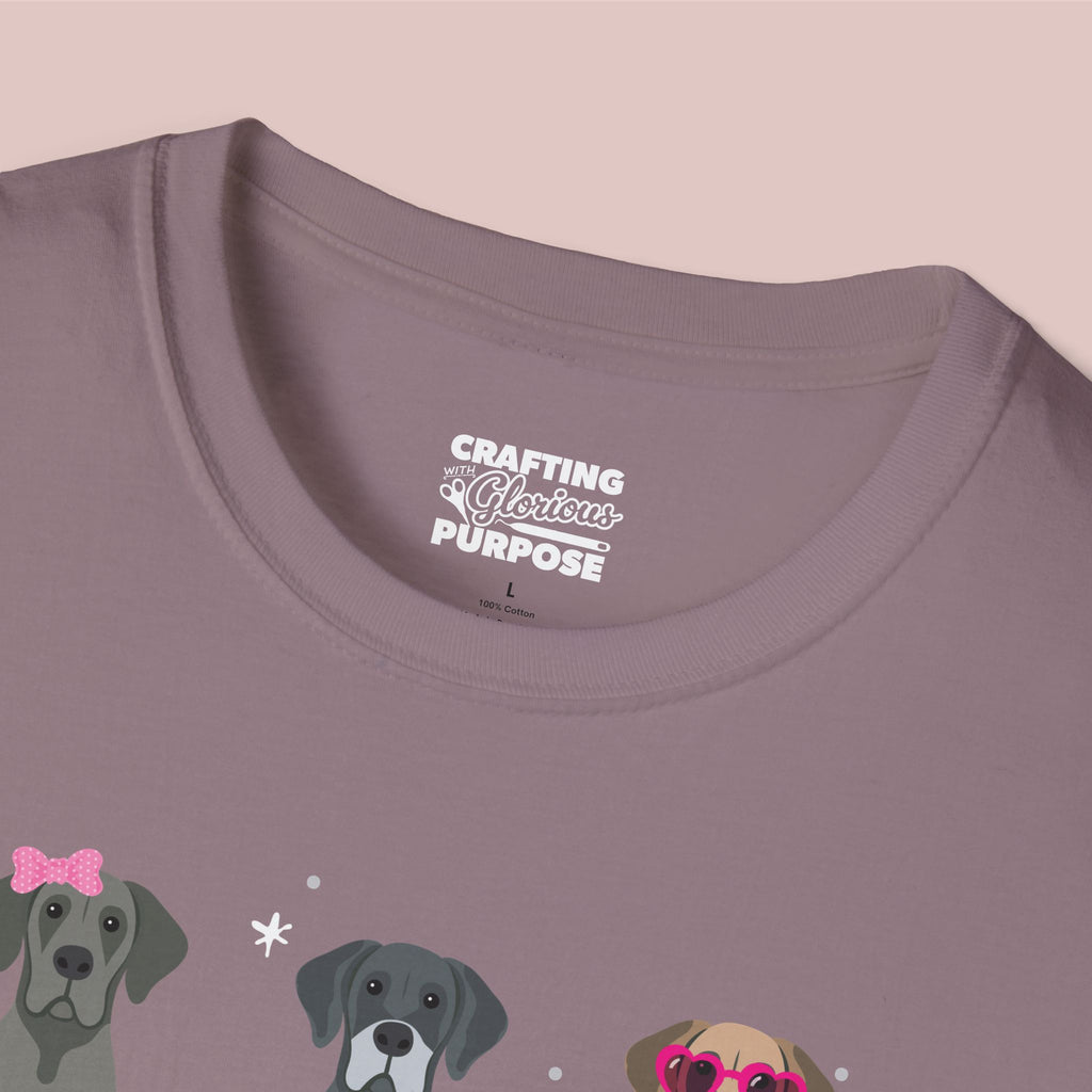 I Woof You Cute Great Dane Trio Dog Tee — Valentine's T-Shirt