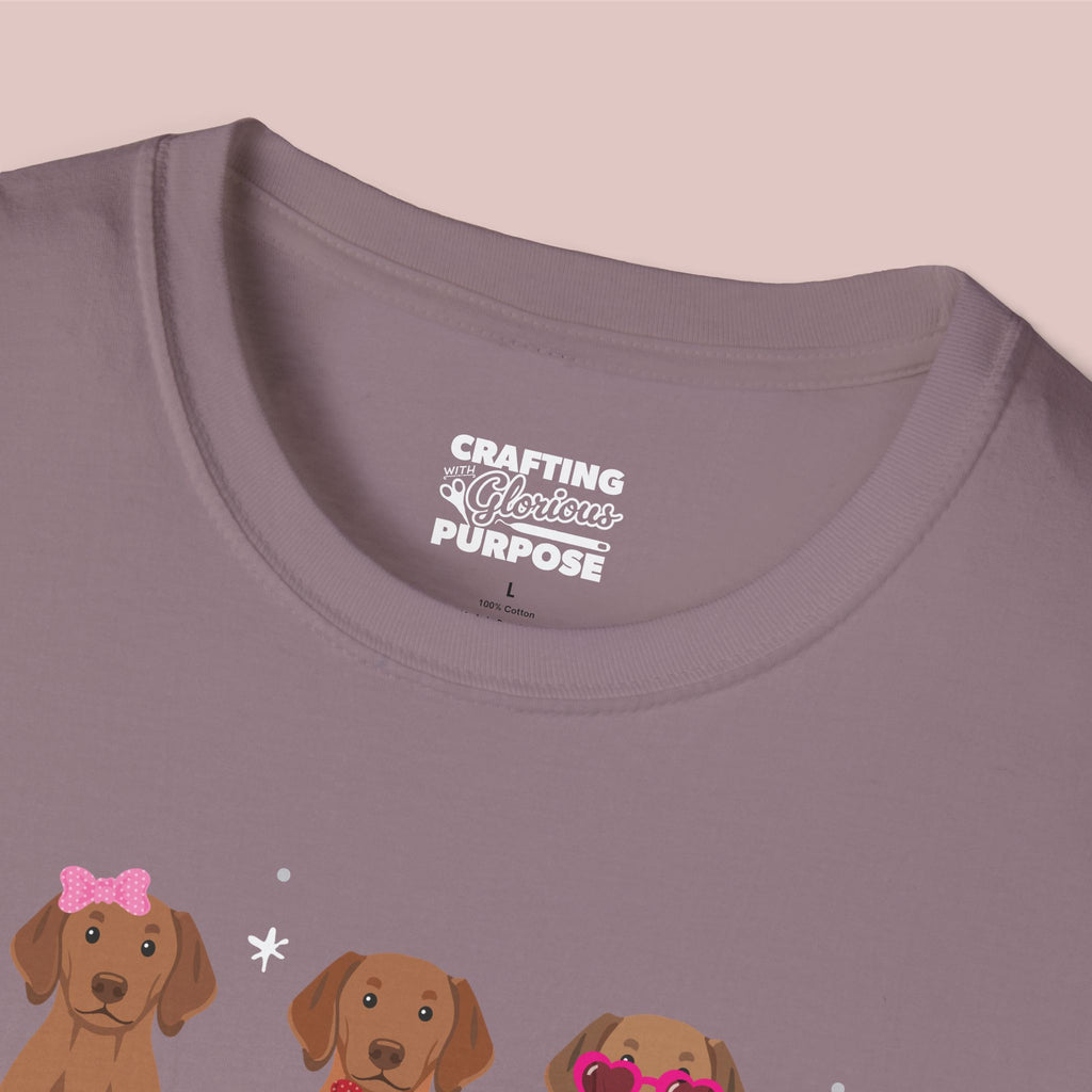 I Woof You Cute Vizsla Trio Dog Tee — Valentine's T-Shirt