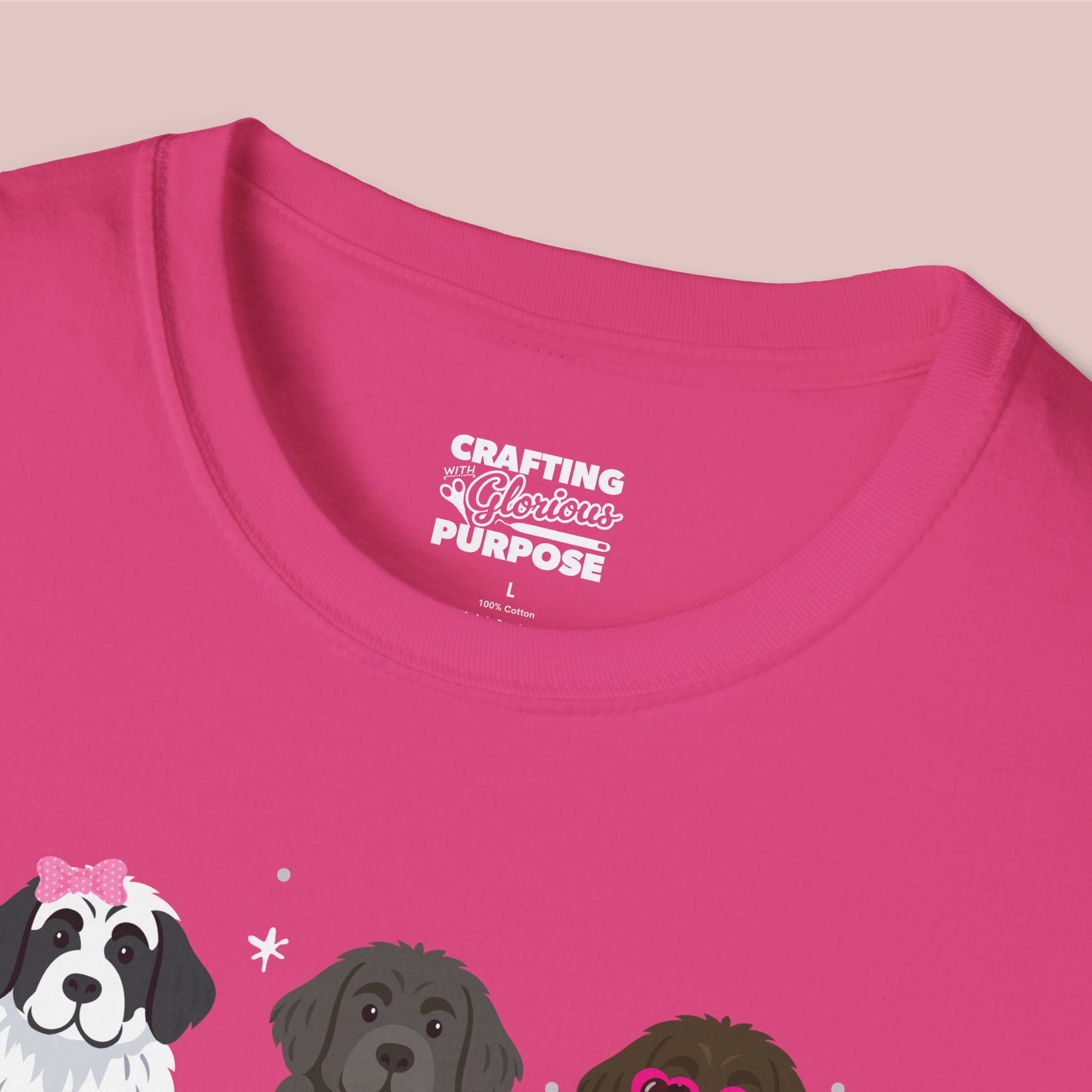 I Woof You Cute Newfoundland Trio Dog Tee — Valentine's T-Shirt