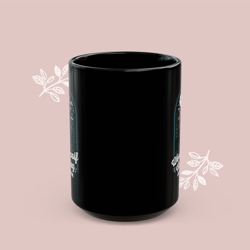 Werewolf Valley Black Mug — 'Active After Dark' Design (11oz & 15oz)