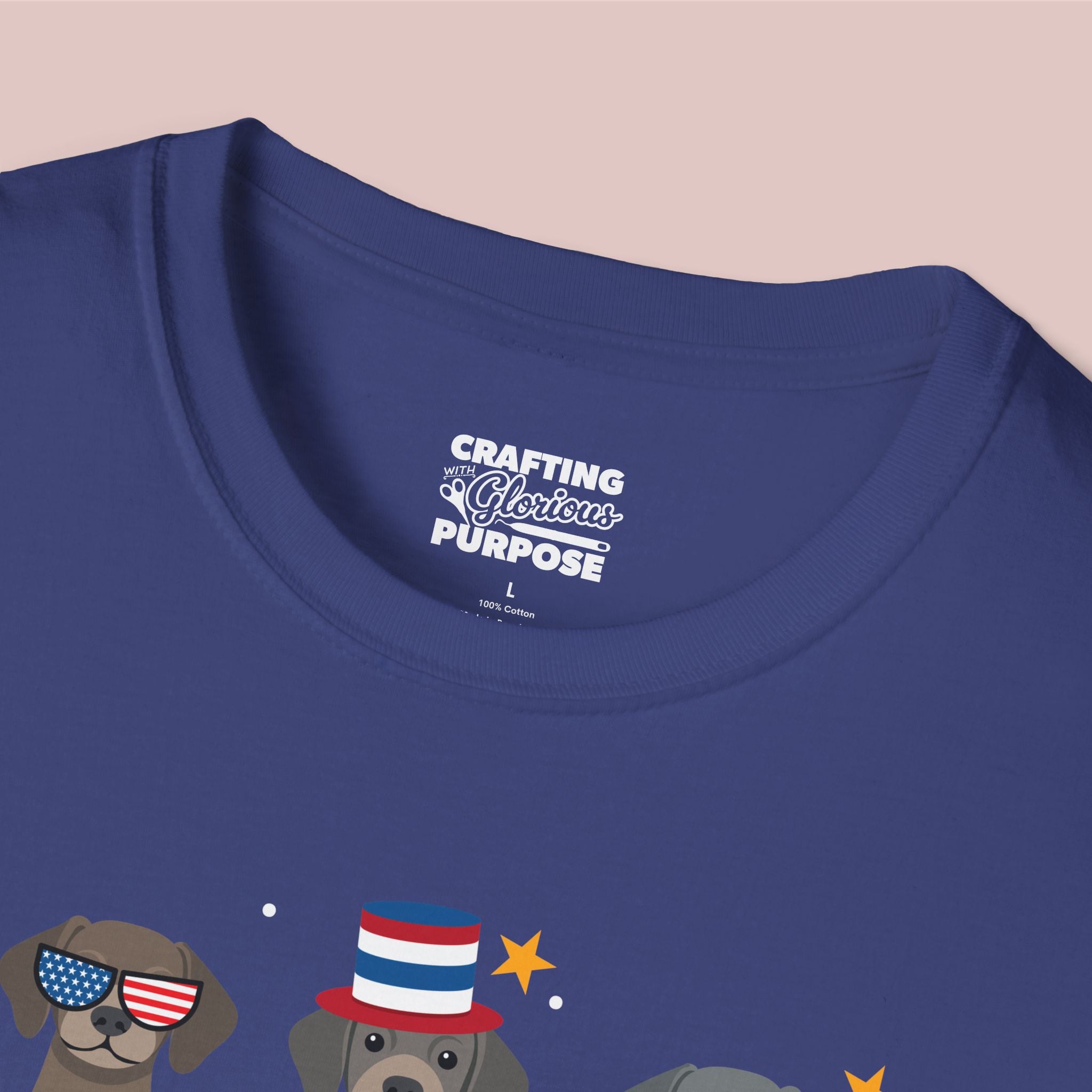 Weimaraner Patriotic Dog Trio T-Shirt — 'Red, White & Woof' Cute America Graphic Tee