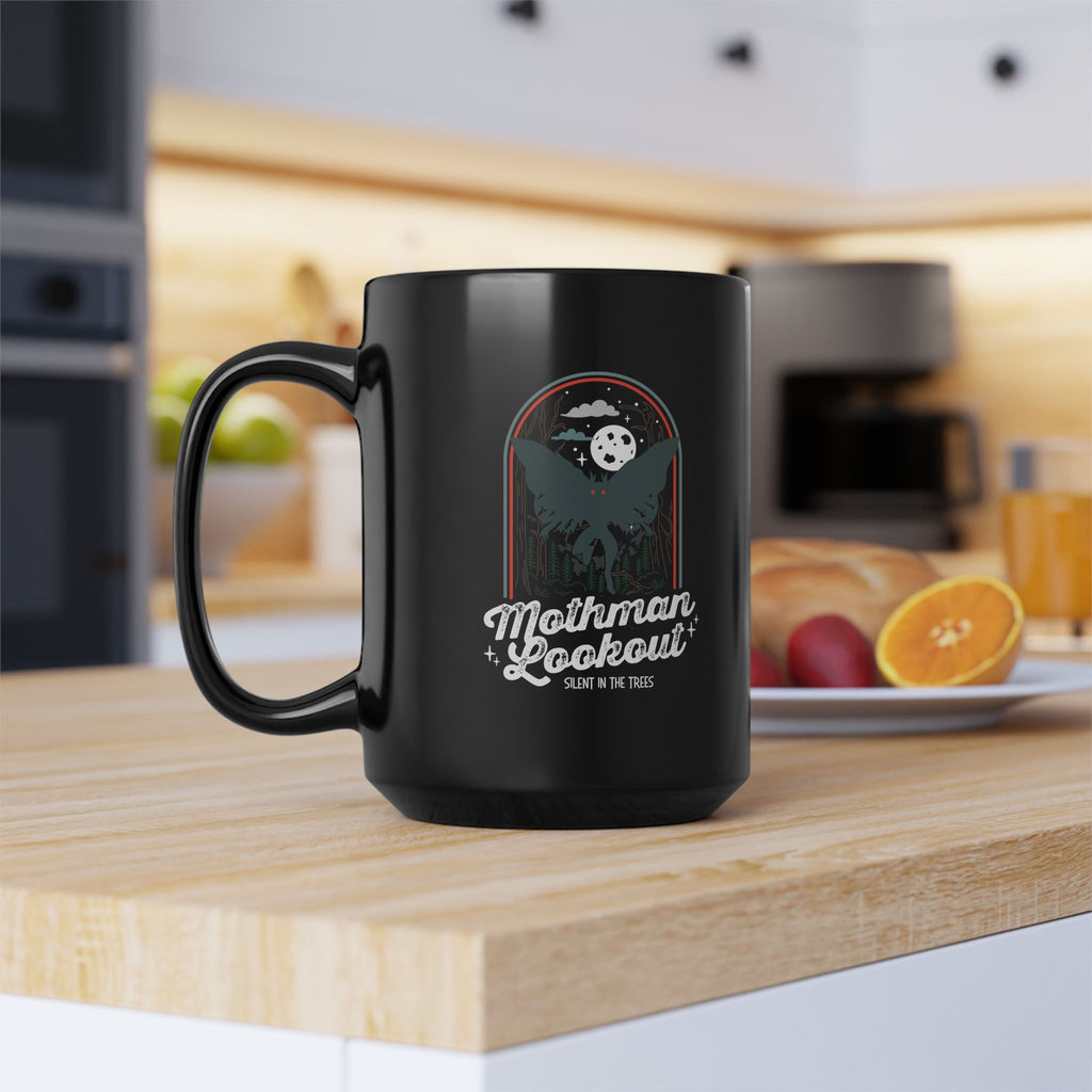 Mothman Coffee Mug — "Mothman Lookout" Retro Design