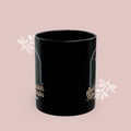 Sasquatch Mountain Black Mug — 'You're Not Alone' Retro Design