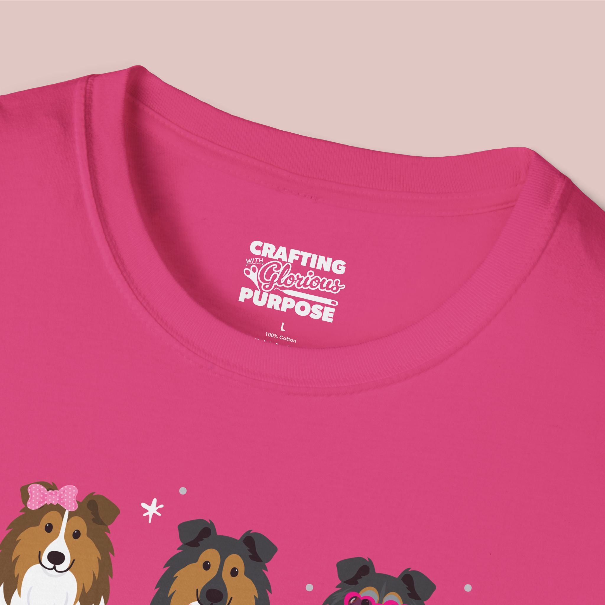 I Woof You Cute Collie Trio Dog Tee — Valentine's T-Shirt