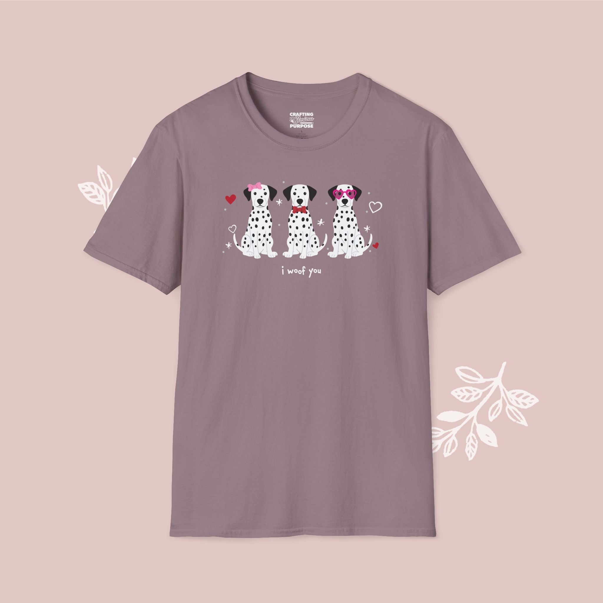 I Woof You Cute Dalmatian Trio Dog Tee — Valentine's T-Shirt
