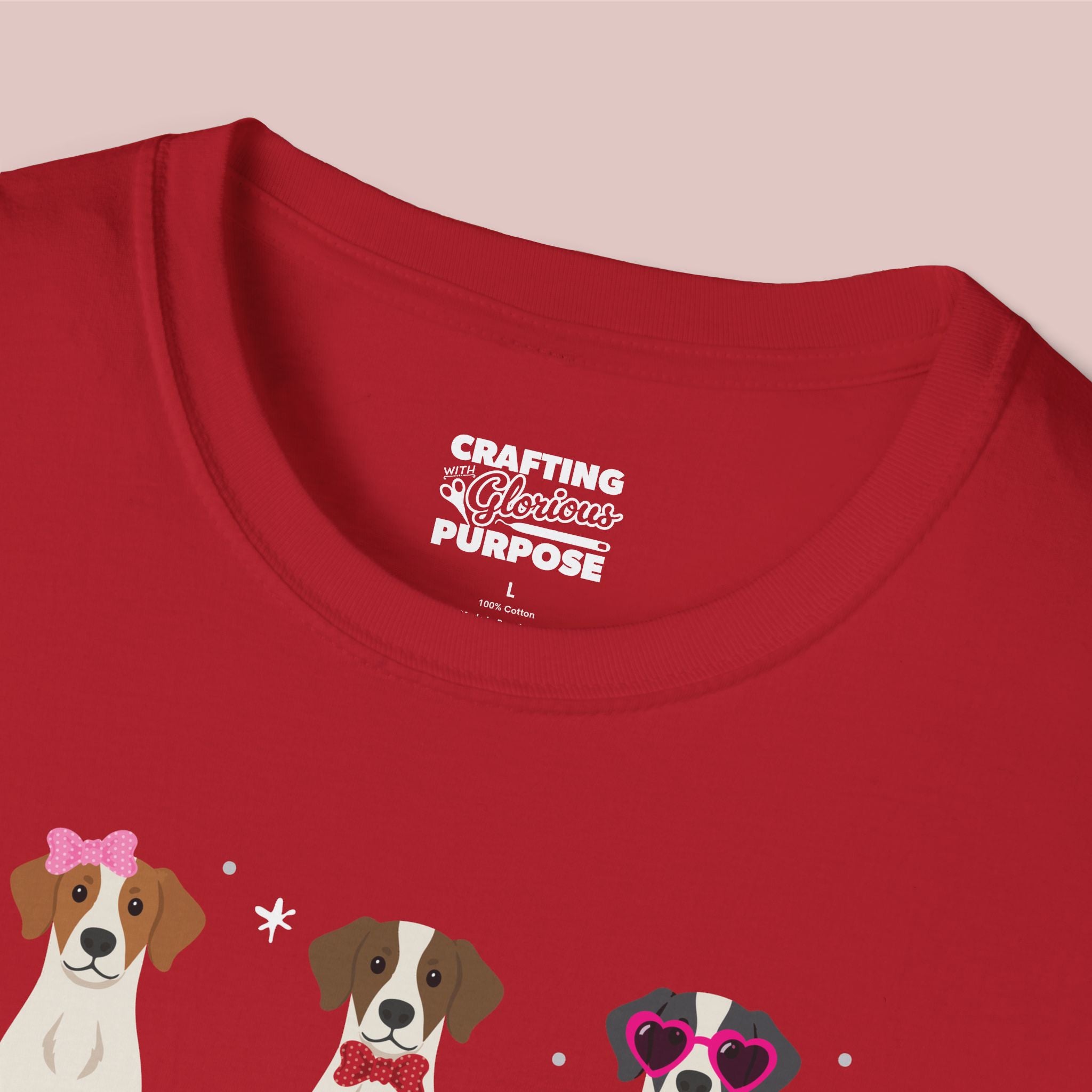 I Woof You Cute Brittany Spaniel Trio Dog Tee — Valentine's T-Shirt