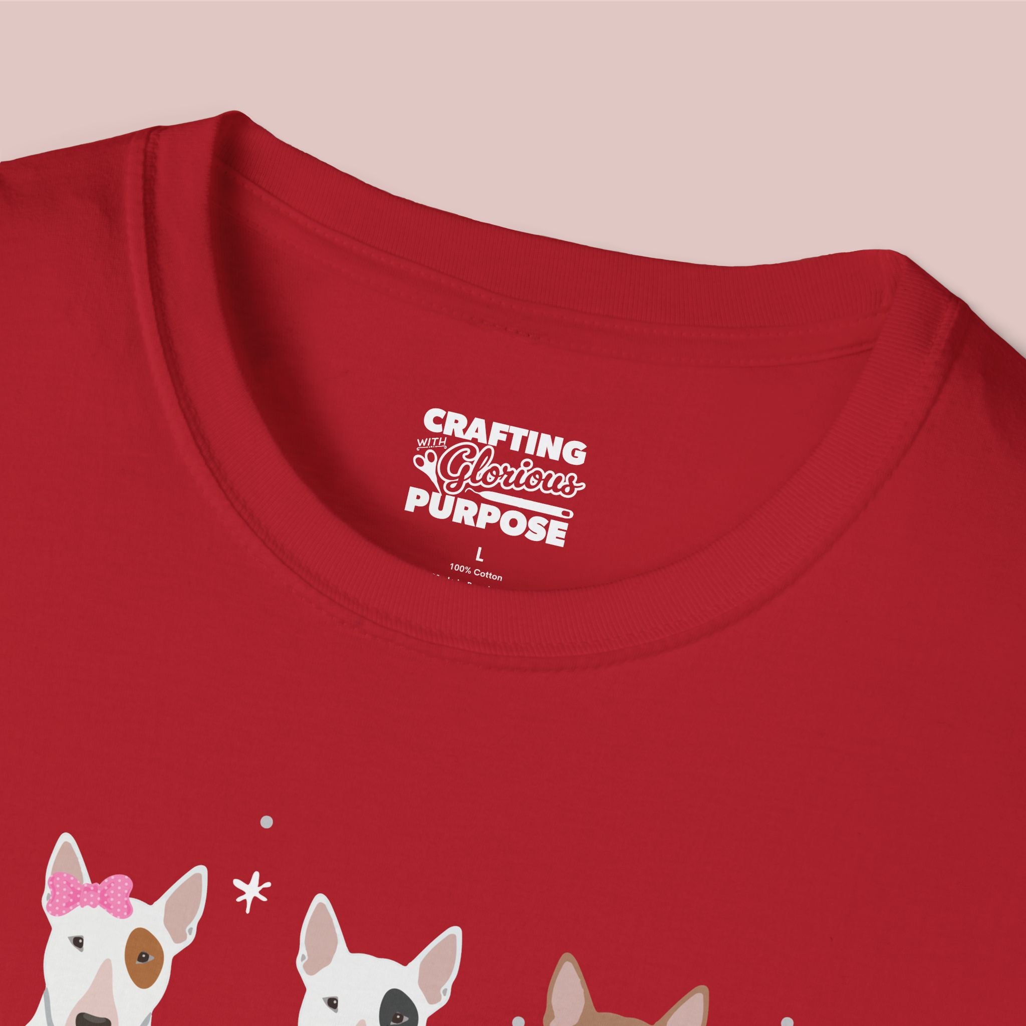 I Woof You Cute Bull Terrier Trio Dog Tee — Valentine's T-Shirt