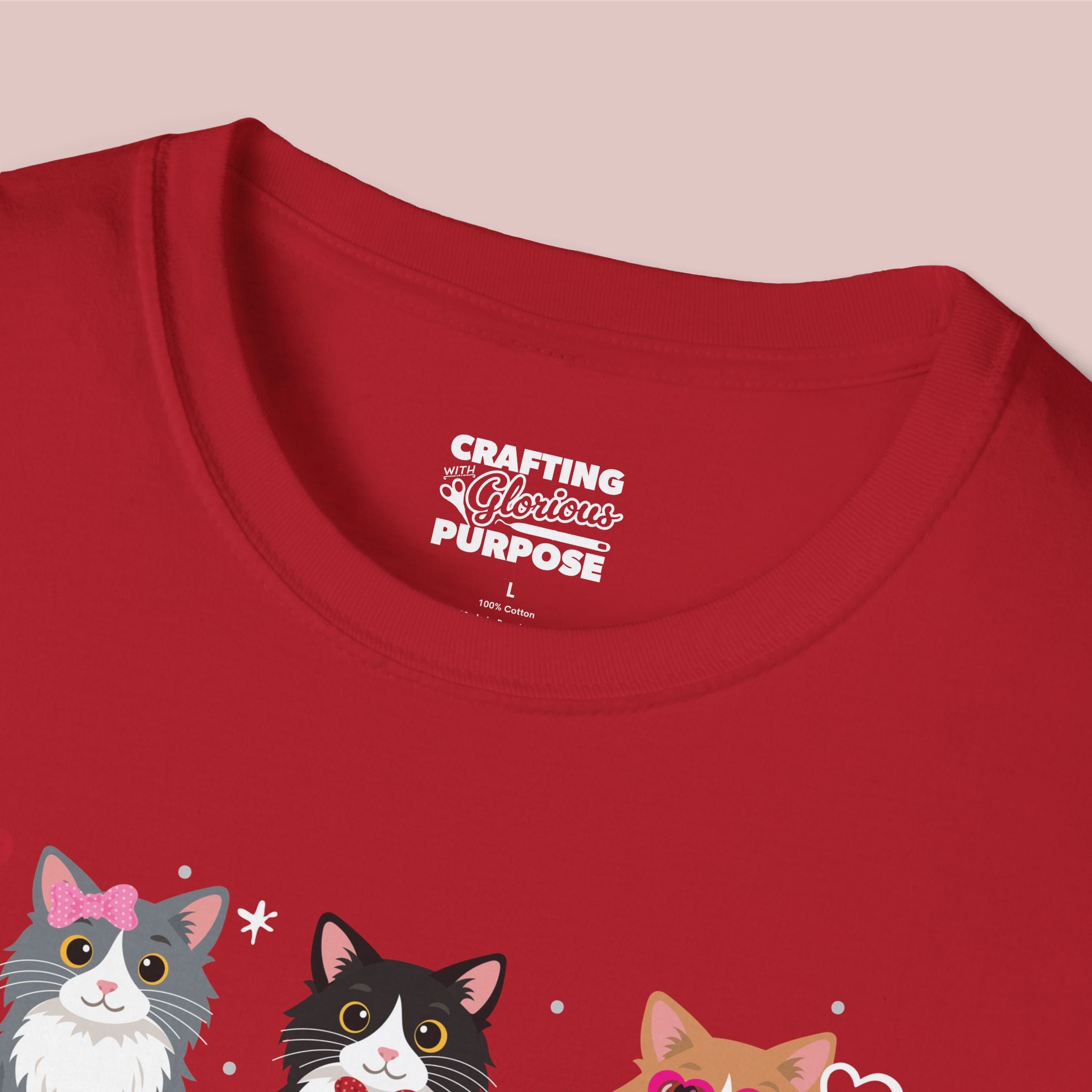 I Meow You Cute Tuxedo Long Haired Trio Cat Tee — Valentine's T-Shirt