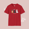 German Shepherd Patriotic Dog Trio T-Shirt — 'Red, White & Woof' Cute America Graphic Tee