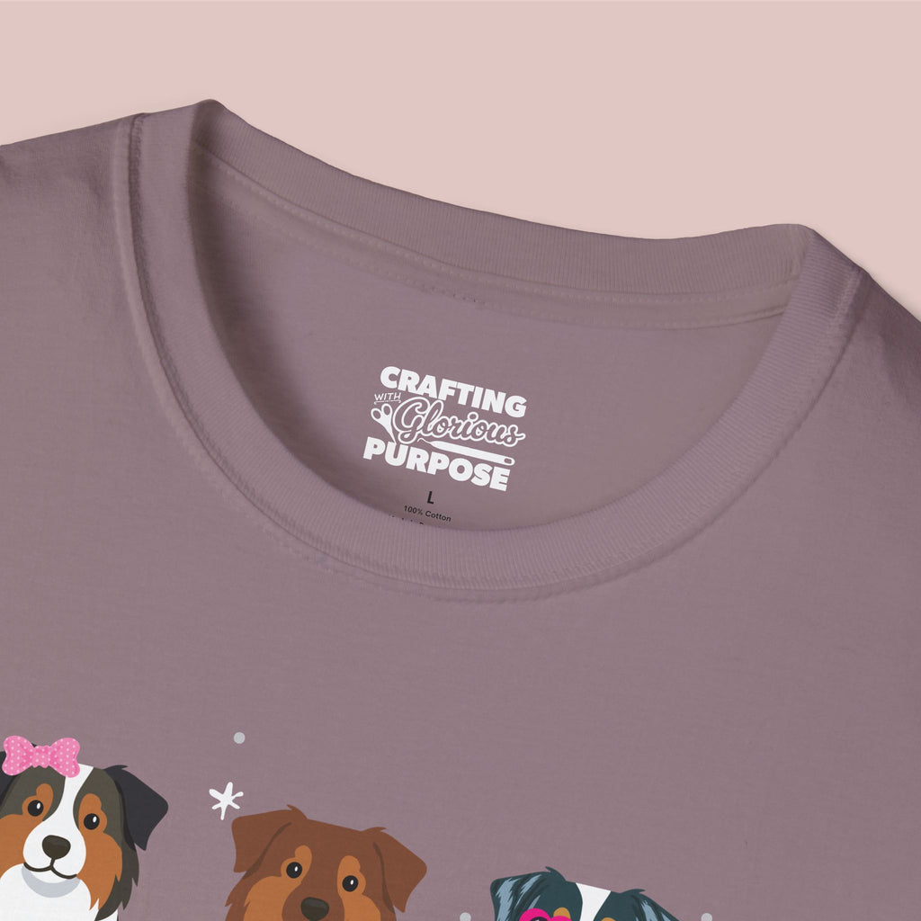 I Woof You Cute Australian Shepherd Trio Dog Tee — Valentine's T-Shirt