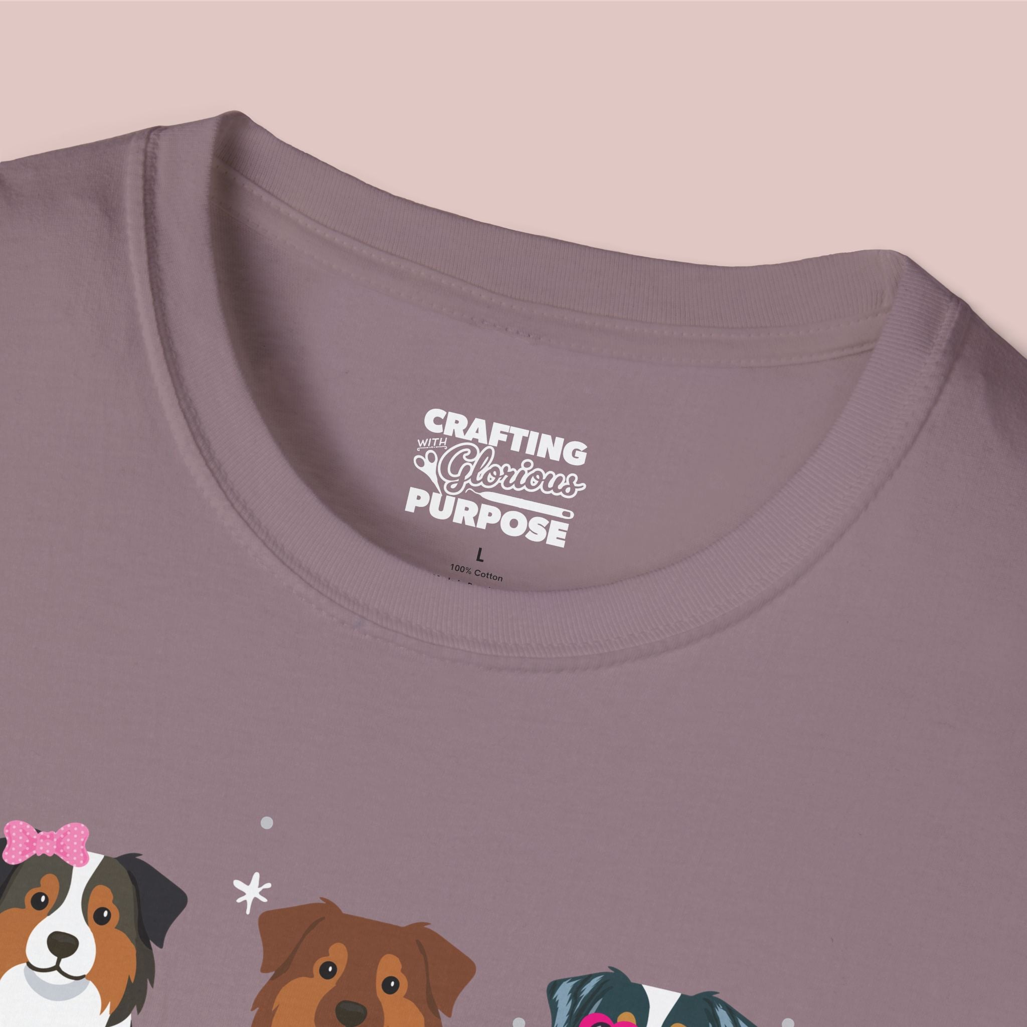 I Woof You Cute Australian Shepherd Trio Dog Tee — Valentine's T-Shirt