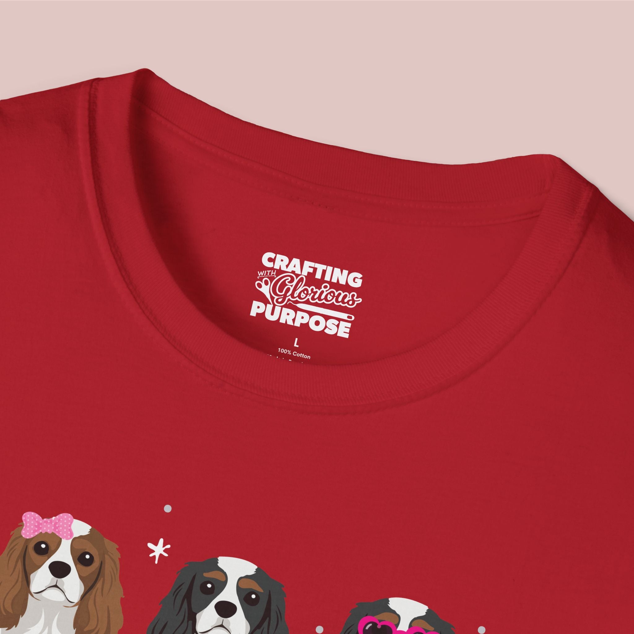 I Woof You Cute Cavalier King Charles Trio Dog Tee — Valentine's T-Shirt