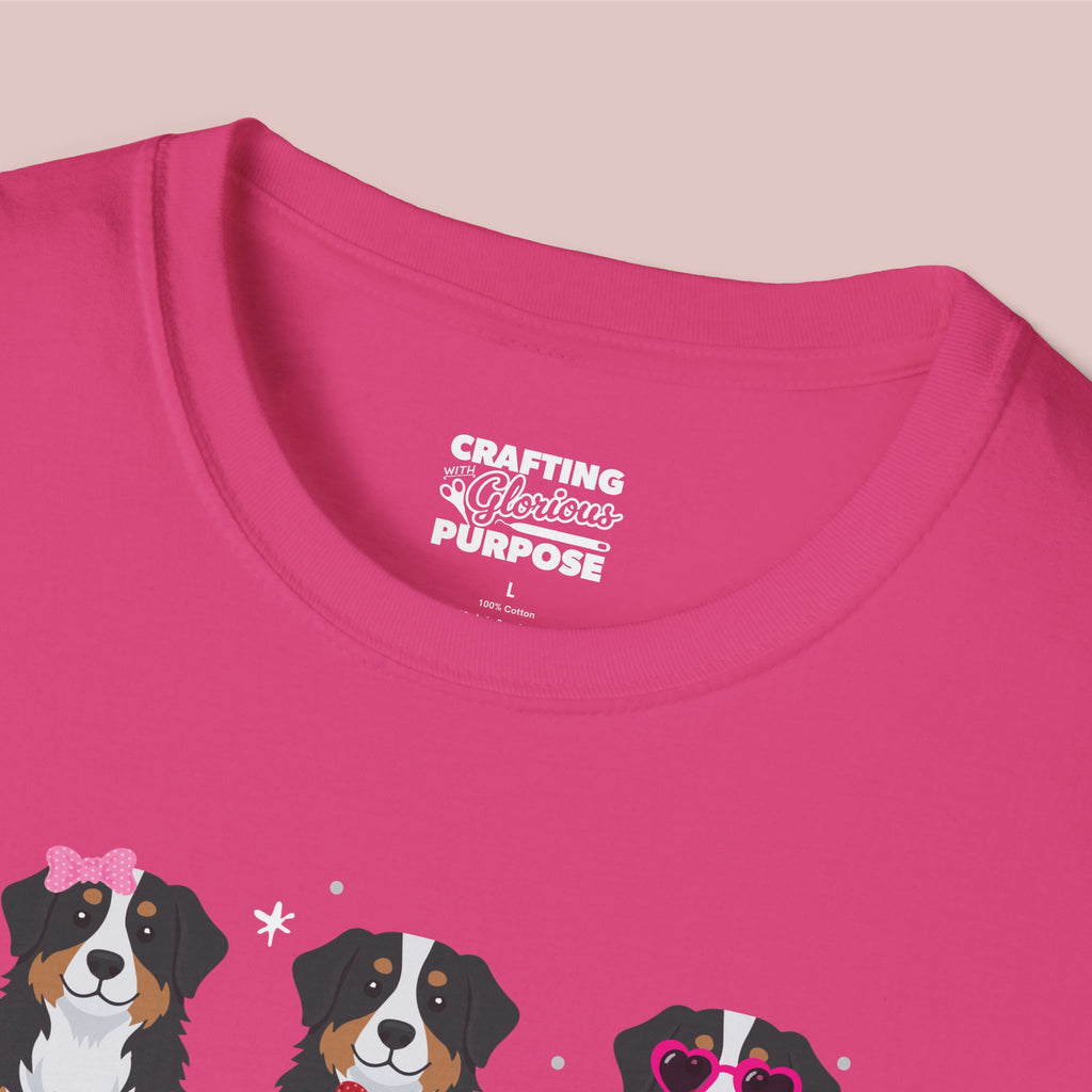 I Woof You Cute Bernese Trio Dog Tee — Valentine's T-Shirt