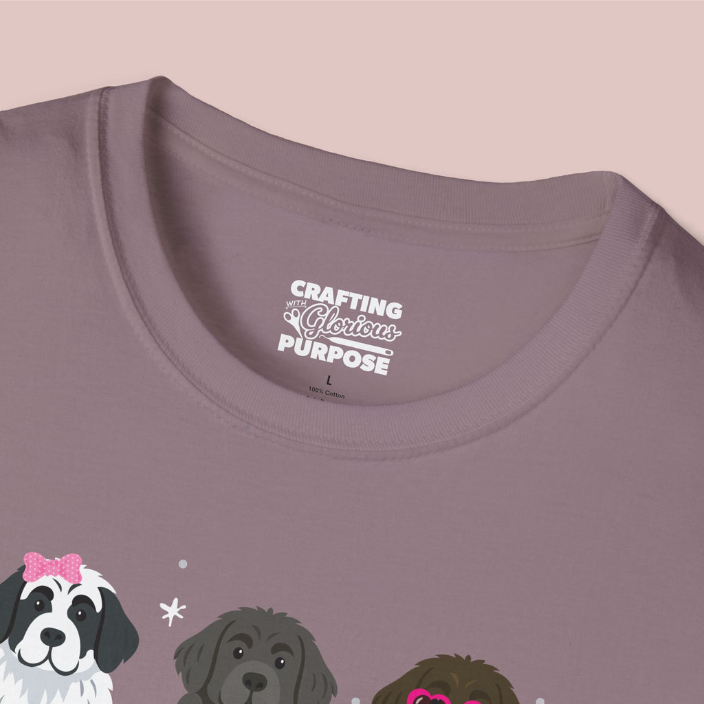 I Woof You Cute Newfoundland Trio Dog Tee — Valentine's T-Shirt
