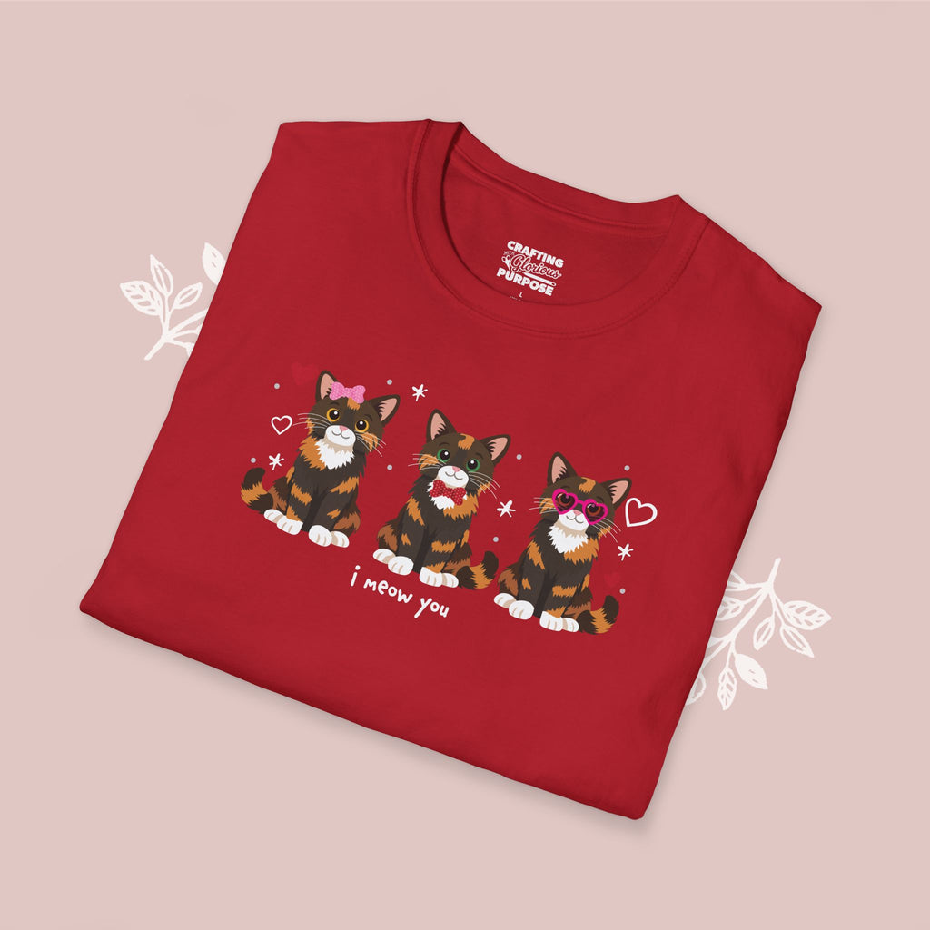 I Meow You Cute Tortoiseshell Trio Cat Tee — Valentine's T-Shirt