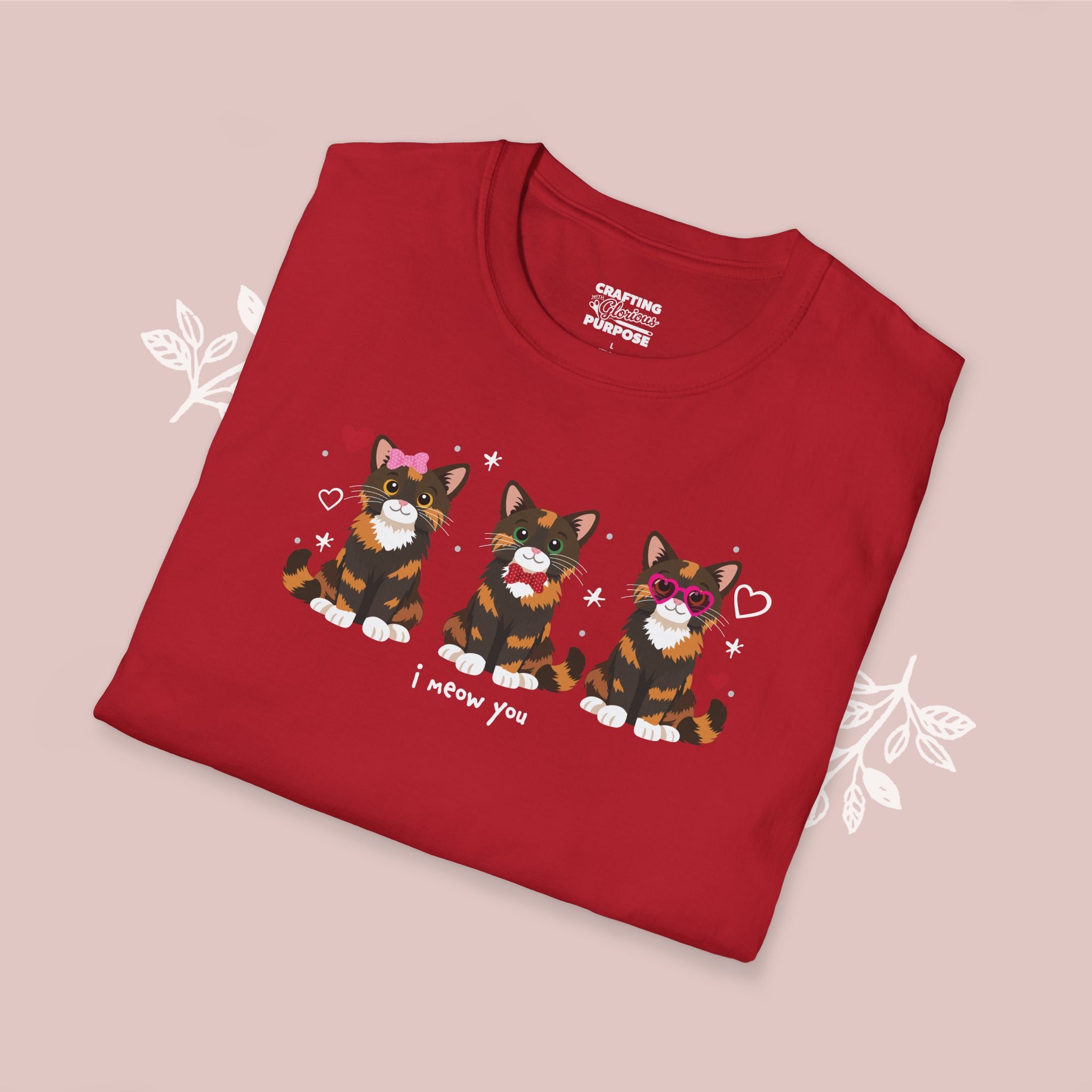 I Meow You Cute Tortoiseshell Trio Cat Tee — Valentine's T-Shirt