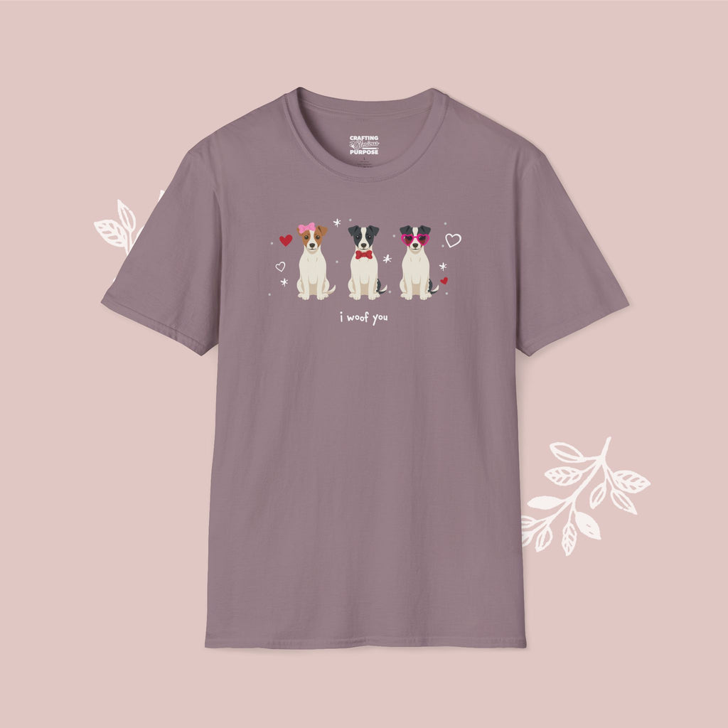 I Woof You Cute Jack Russell Terrier Trio Dog Tee — Valentine's T-Shirt