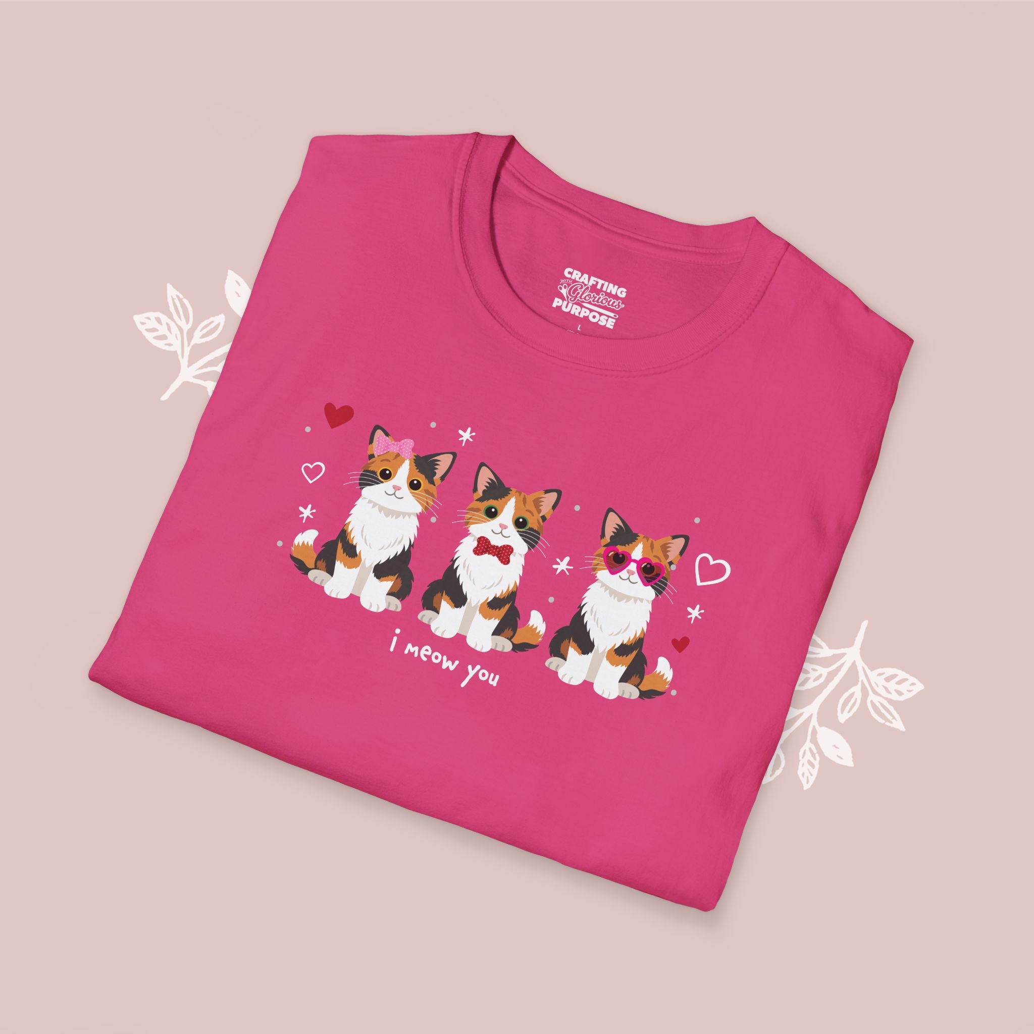 I Meow You Cute Calico Trio Cat Tee — Valentine's T-Shirt