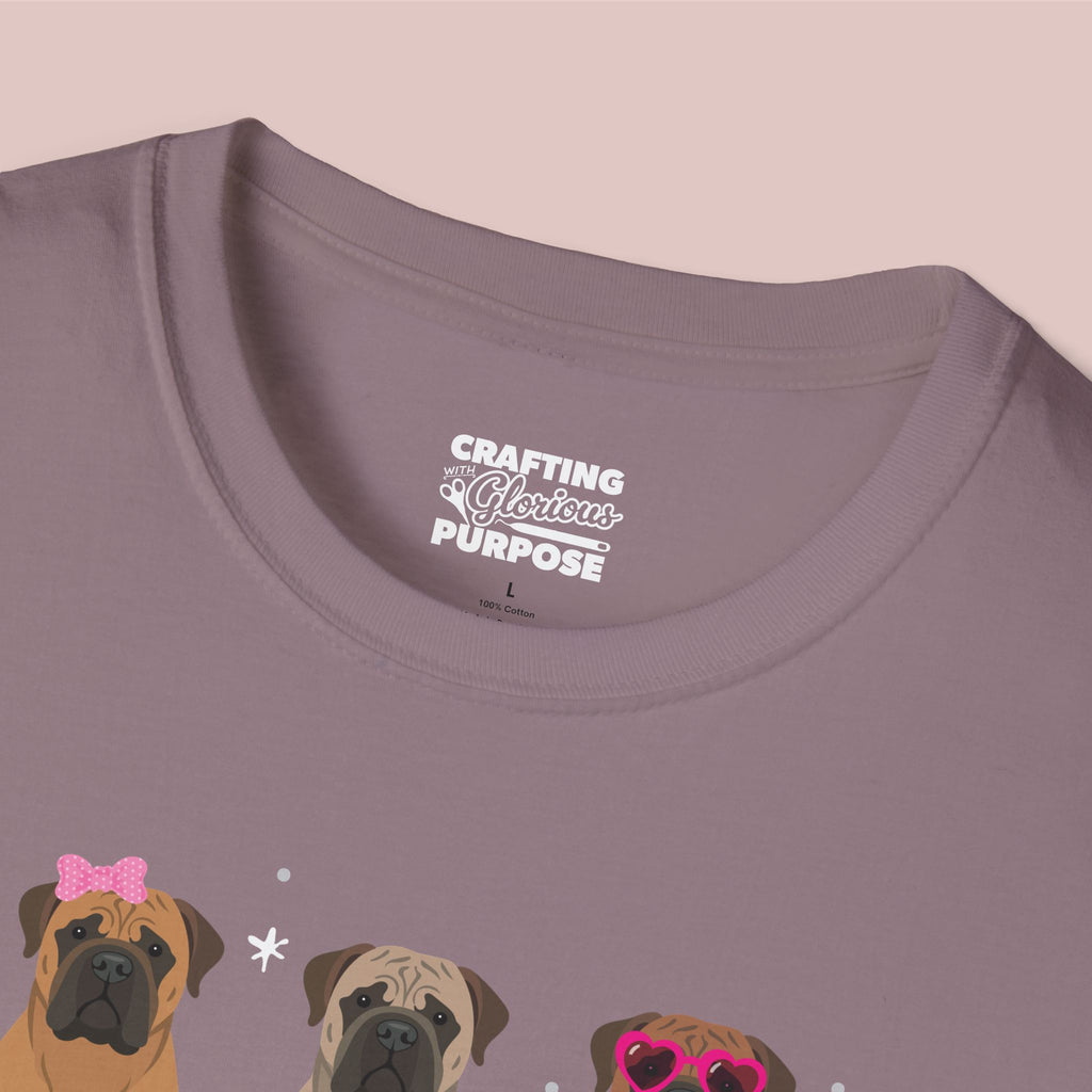 I Woof You Cute Bullmastiff Trio Dog Tee — Valentine's T-Shirt