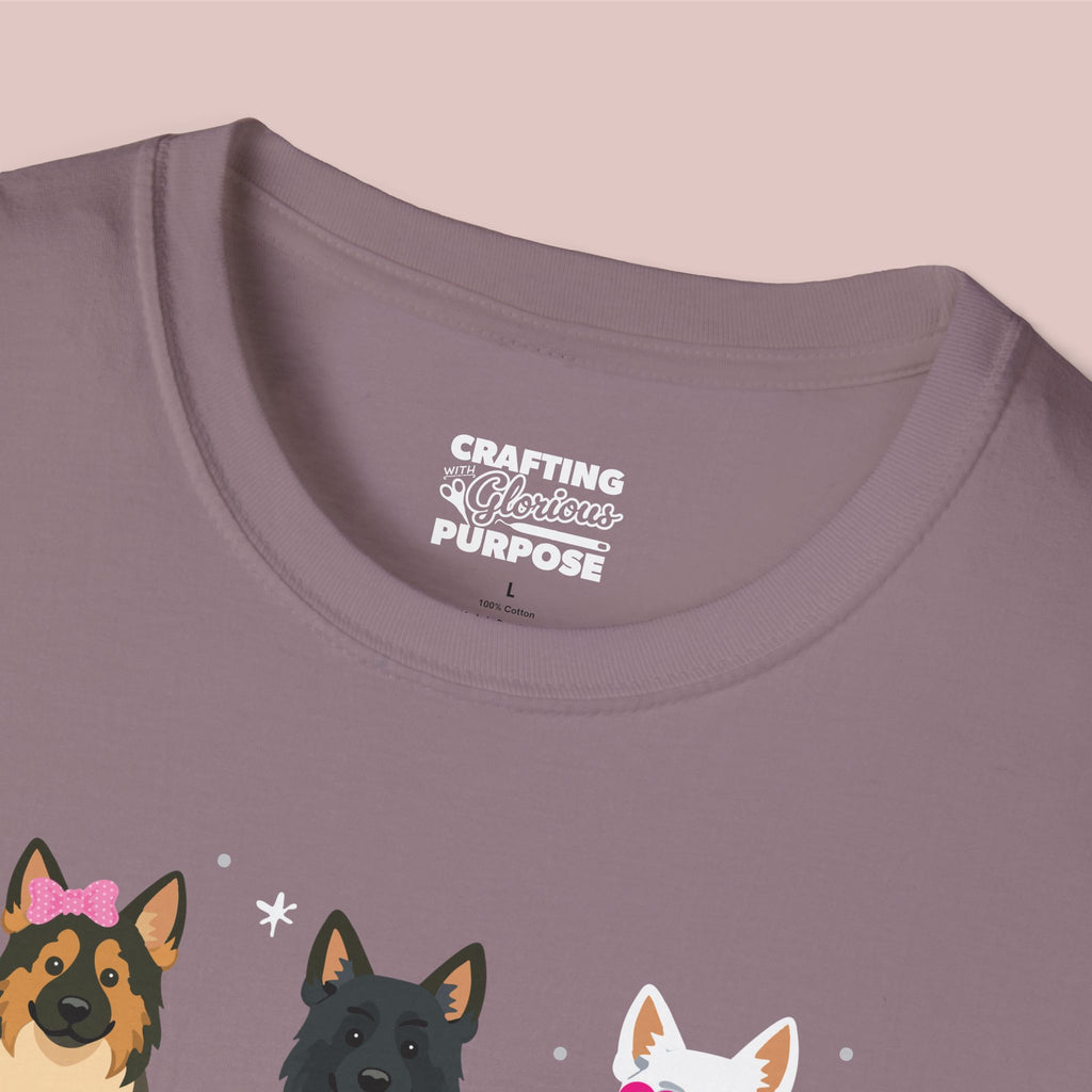 I Woof You Cute German Shepherd Trio Dog Tee — Valentine's T-Shirt