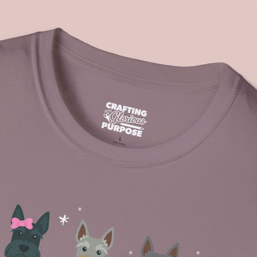 I Woof You Cute Scottish Terrier Trio Dog Tee — Valentine's T-Shirt