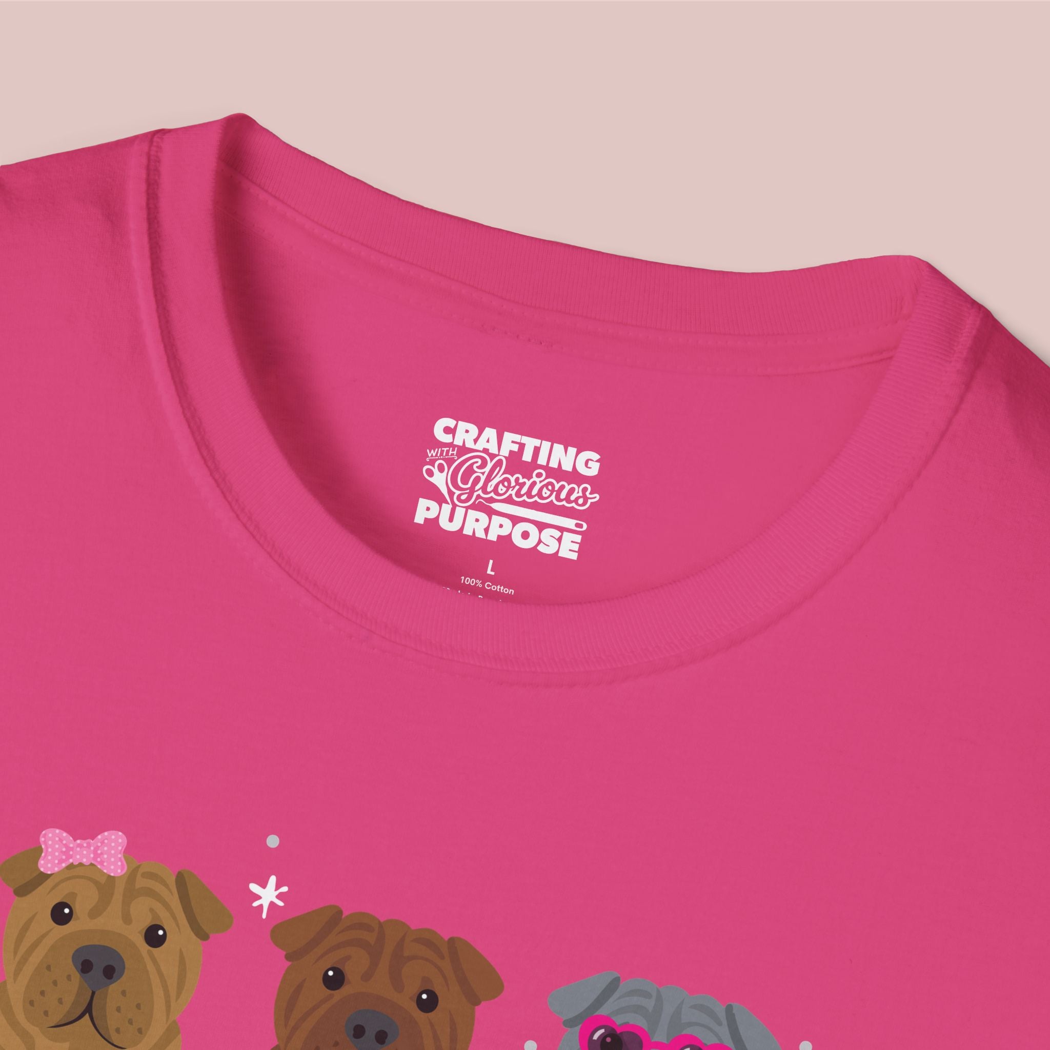 I Woof You Cute Shar Pei Trio Dog Tee — Valentine's T-Shirt