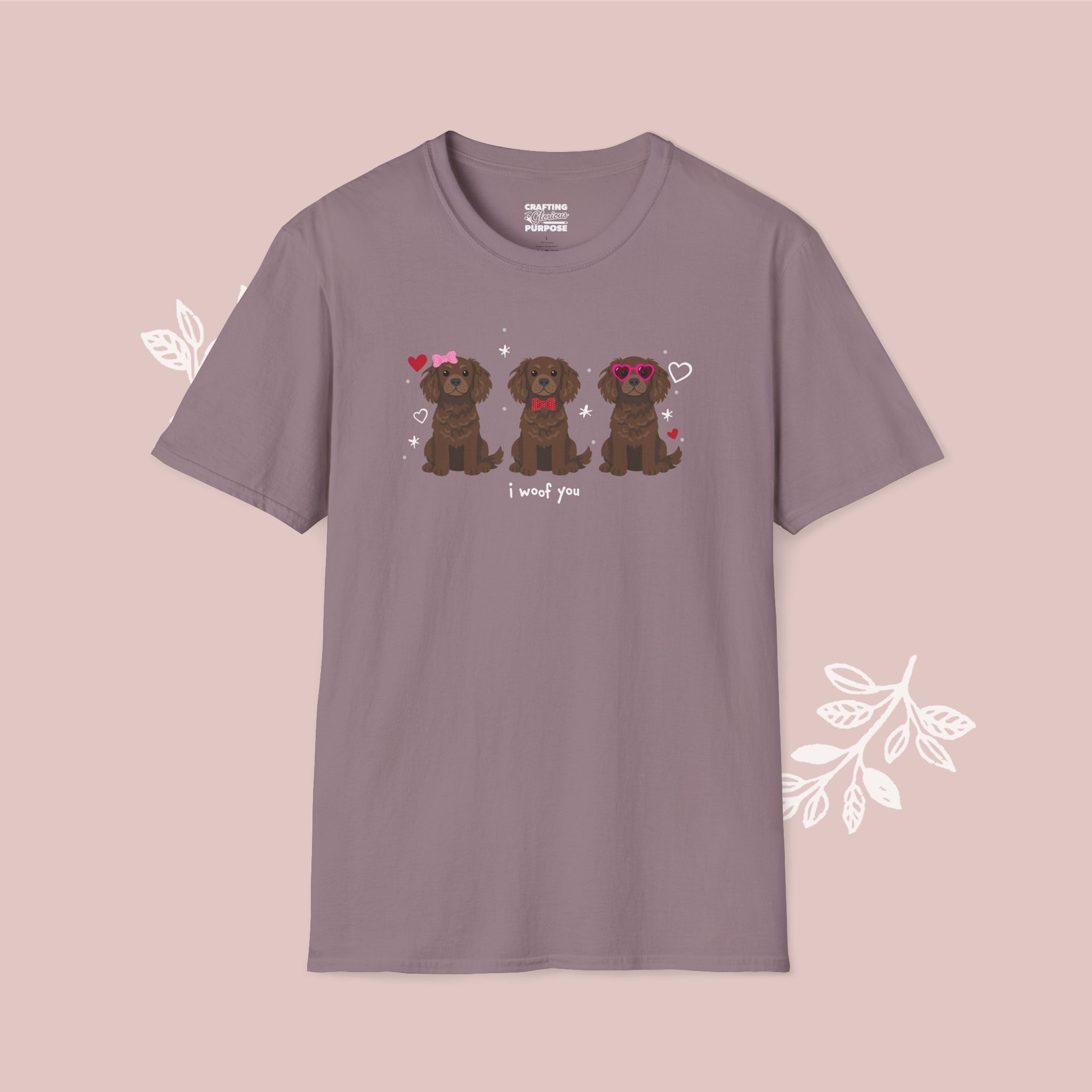 I Woof You Cute Boykin Spaniel Trio Dog Tee — Valentine's T-Shirt