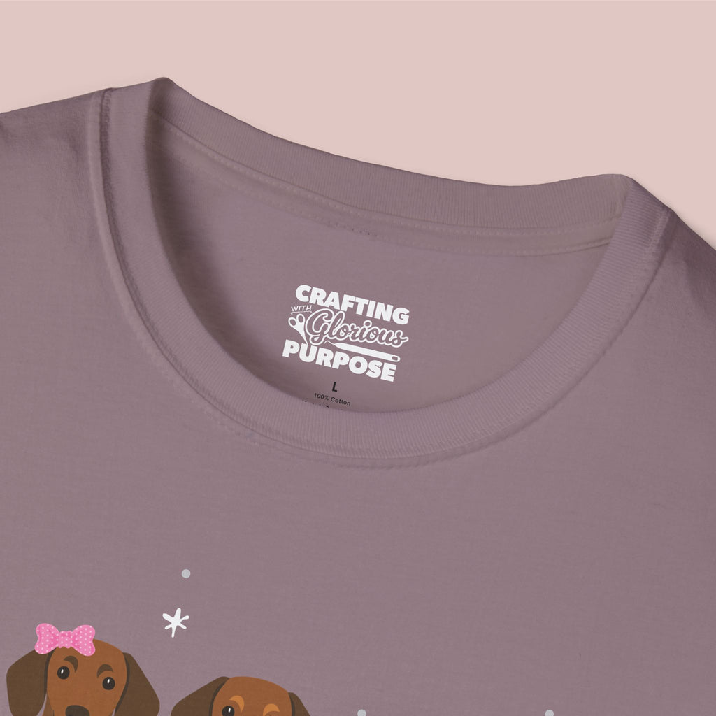 I Woof You Cute Dachshund (Short Haired) Trio Dog Tee — Valentine's T-Shirt